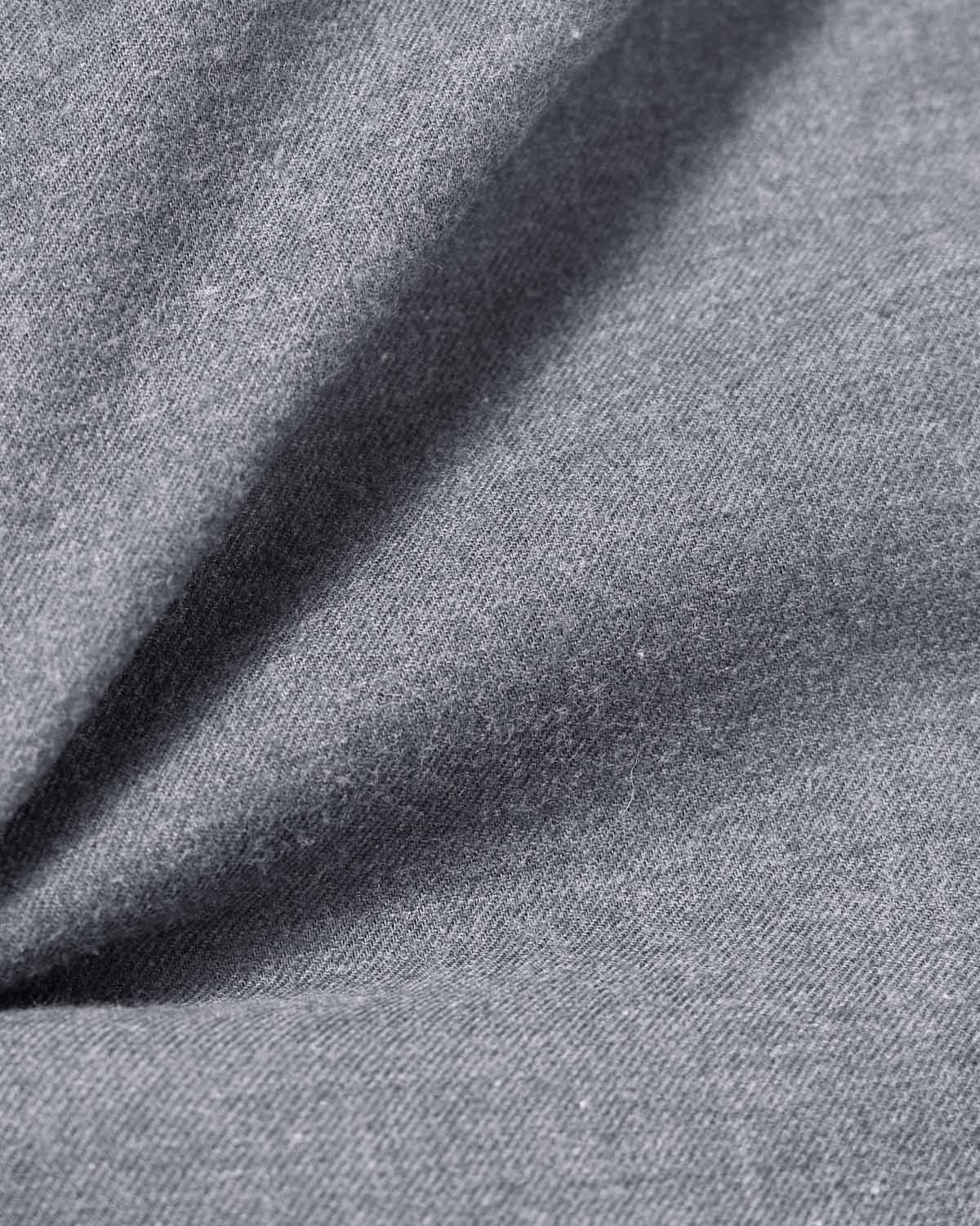 Natural Stretch Light Grey Brushed Twill Dress Shirt - Image 4