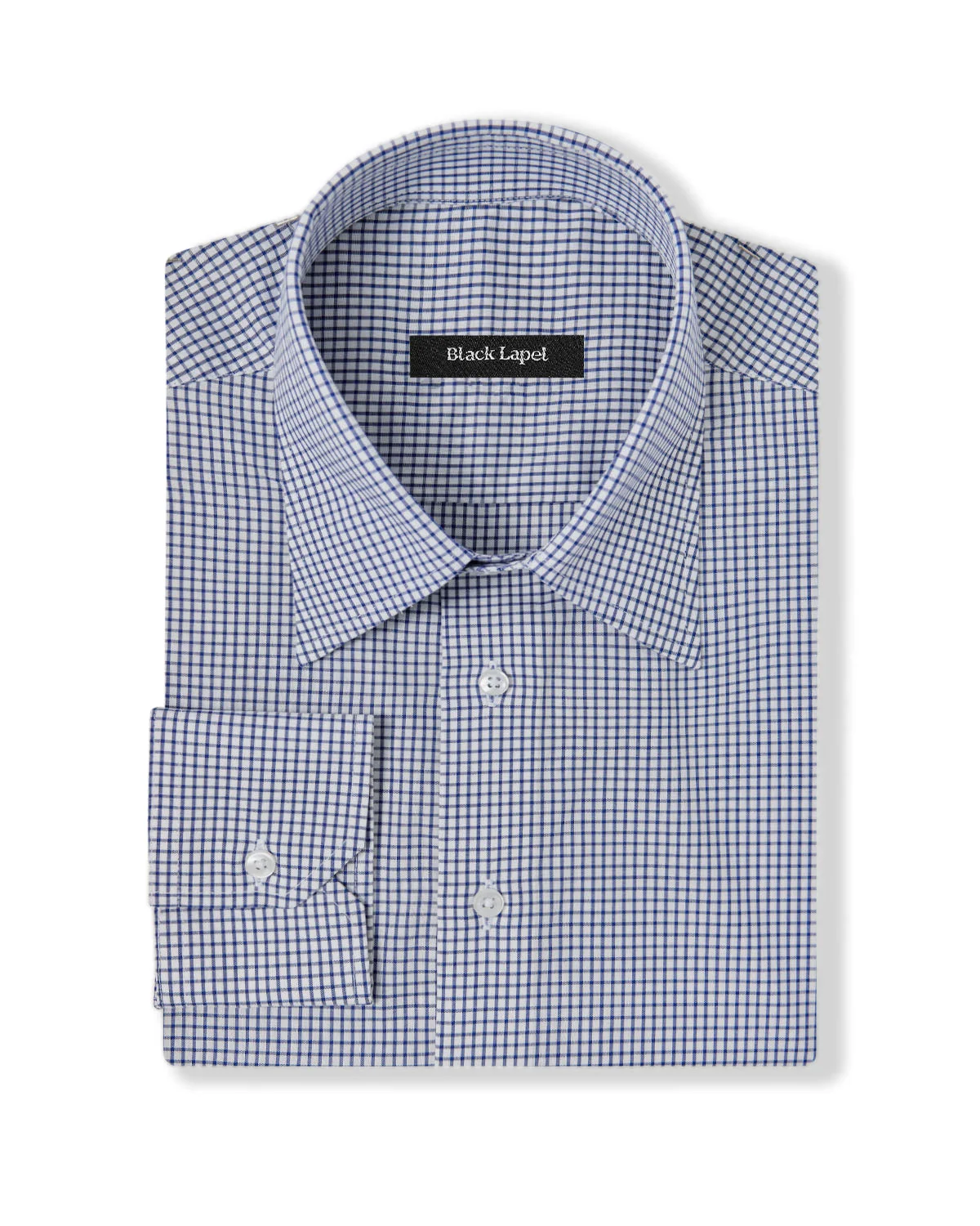 Natural Stretch Navy Graph Check Dress Shirt