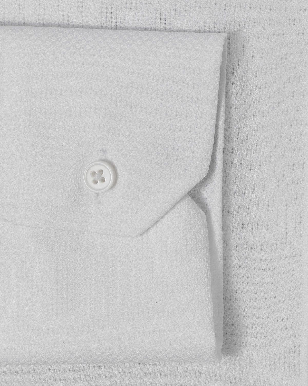 Natural Stretch White Diamond Weave Dress Shirt - Image 3