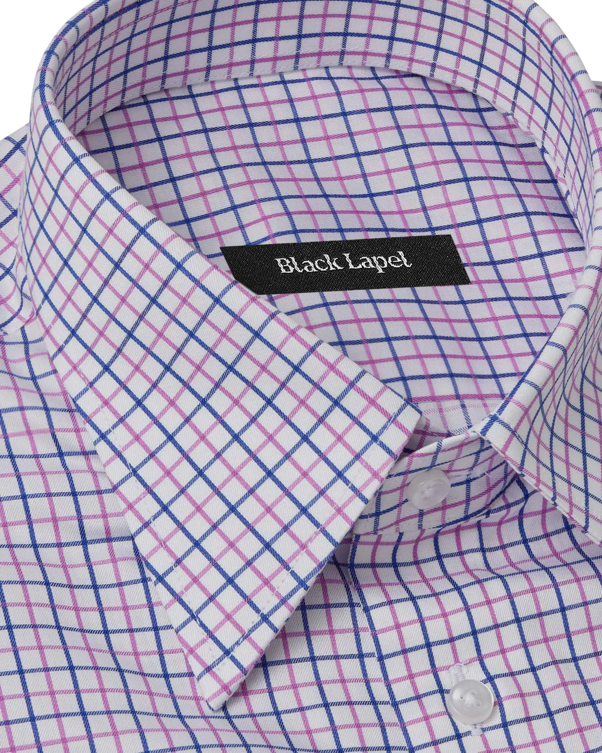 Navy and Pink Tattersall Dress Shirt - Image 2