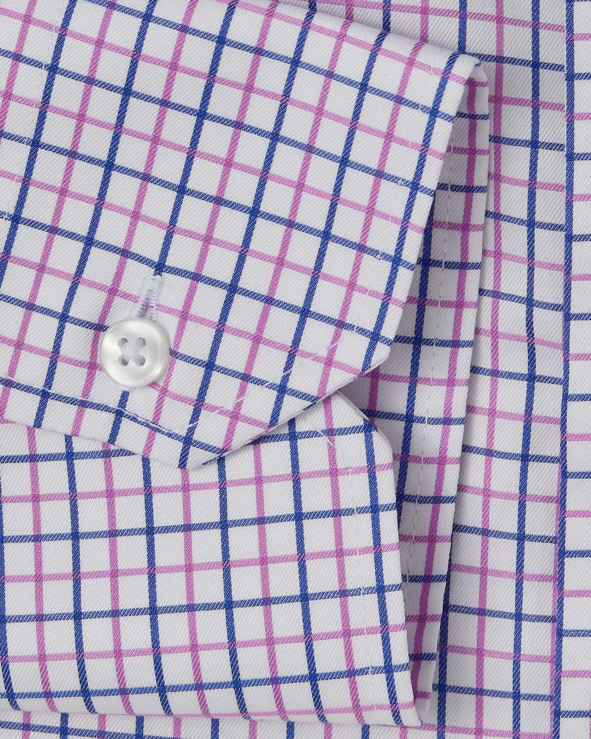 Navy and Pink Tattersall Dress Shirt - Image 3