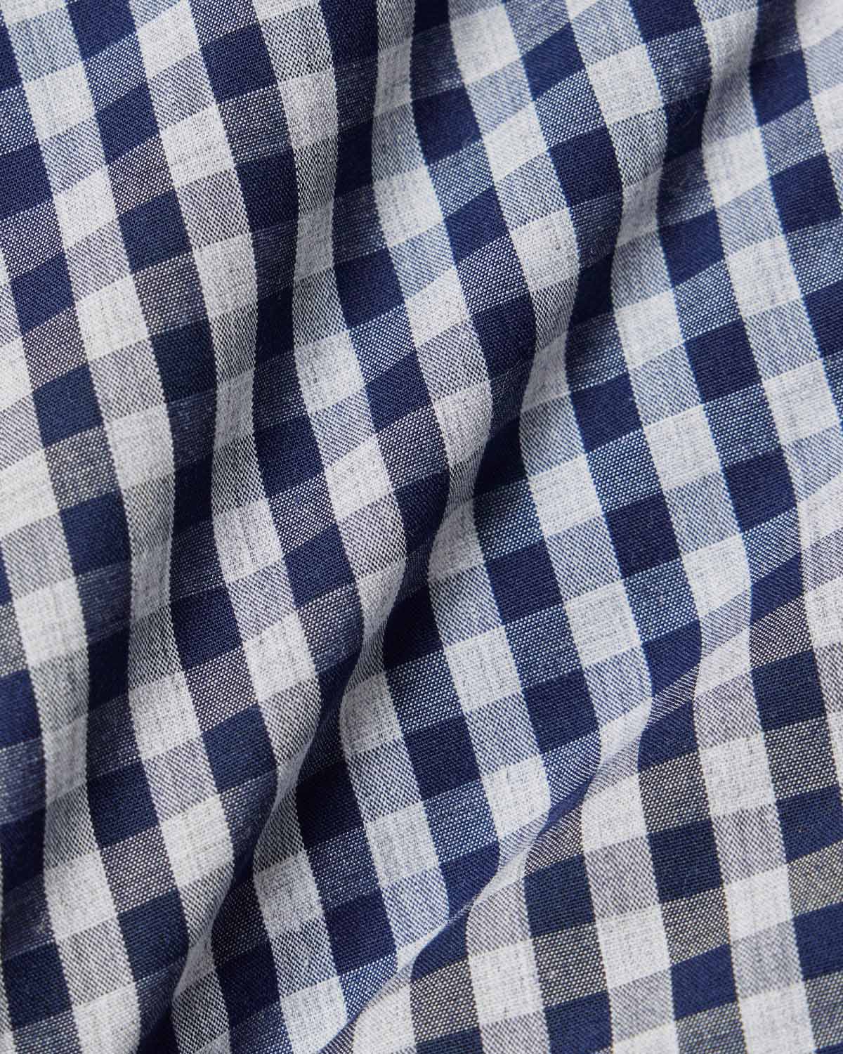 Navy Melange Gingham Casual Shirt - Image 4
