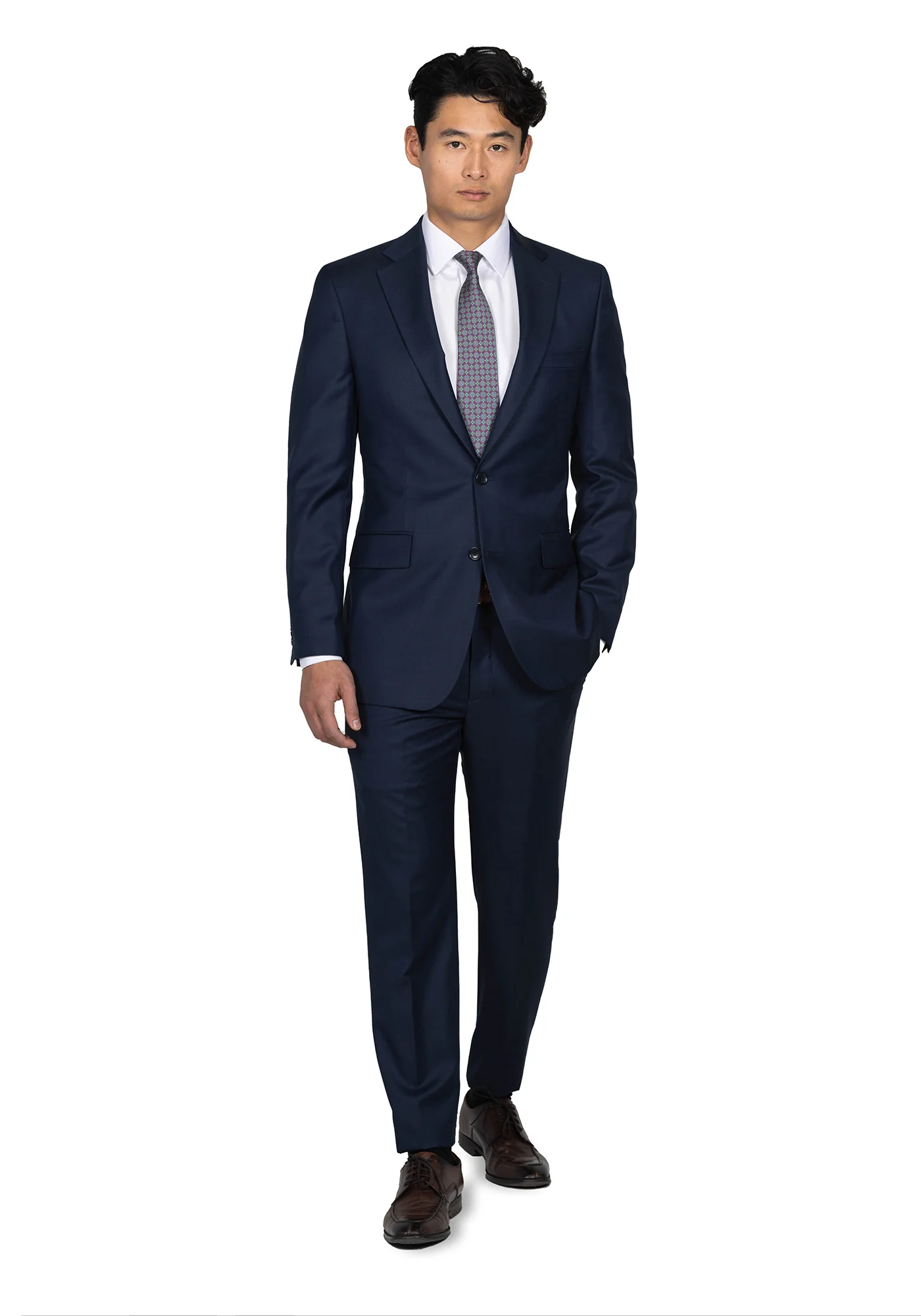 Navy Sharkskin Suit - Image 3