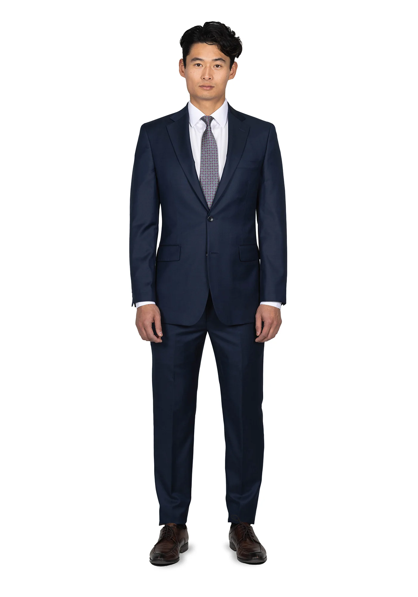 Navy Sharkskin Suit - Image 4