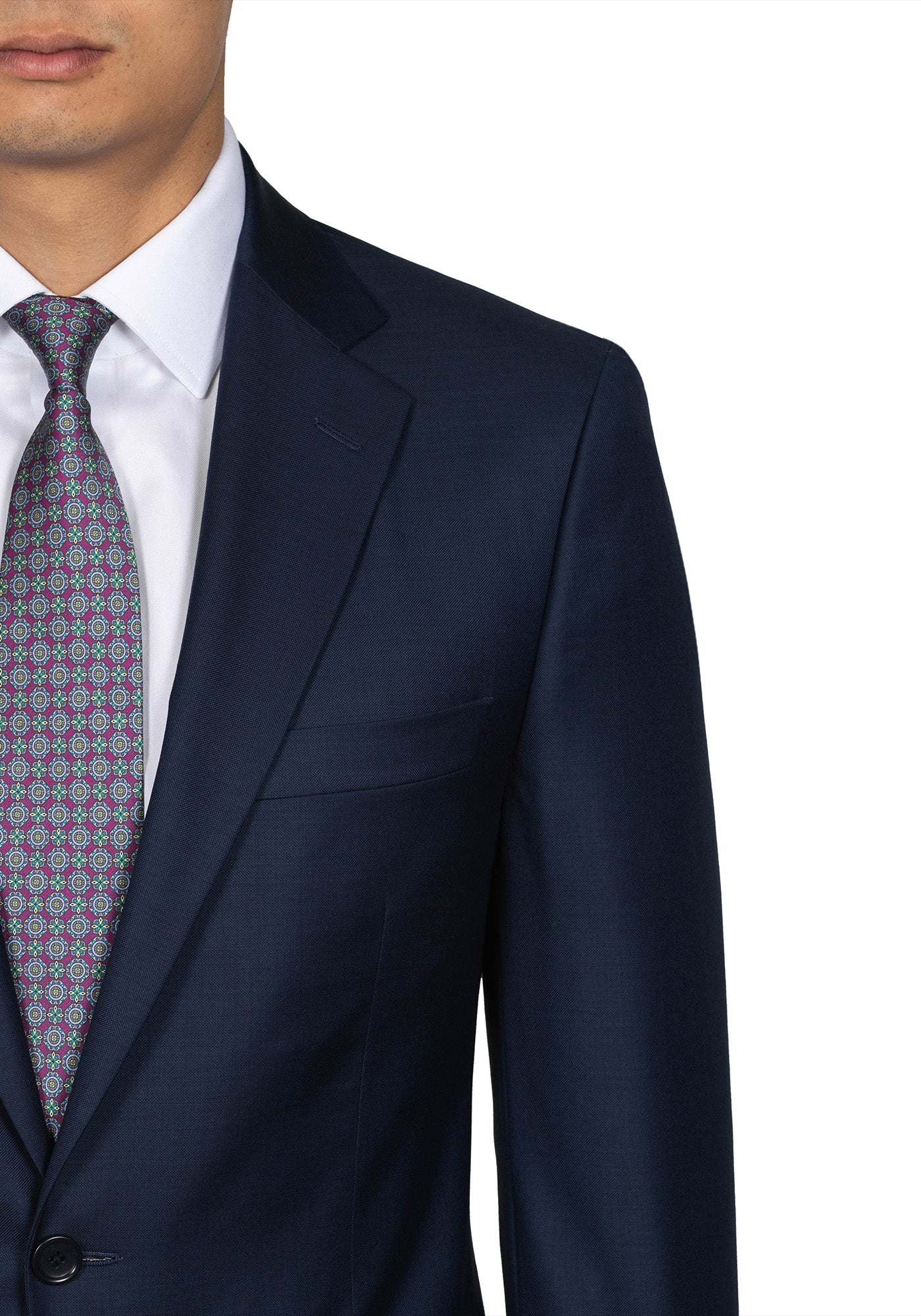Navy Sharkskin Suit - Image 7