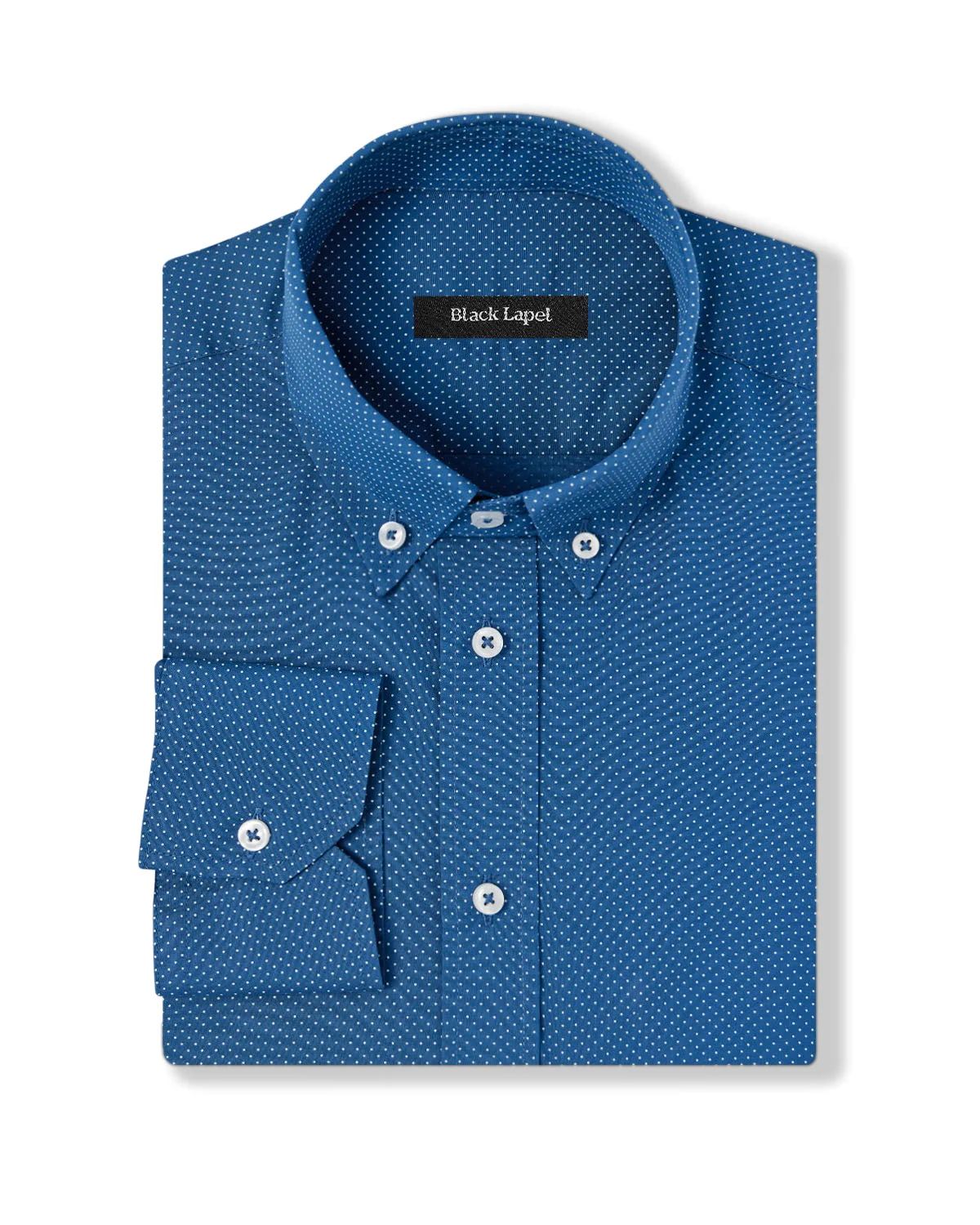 Navy with White Dots Dress Shirt