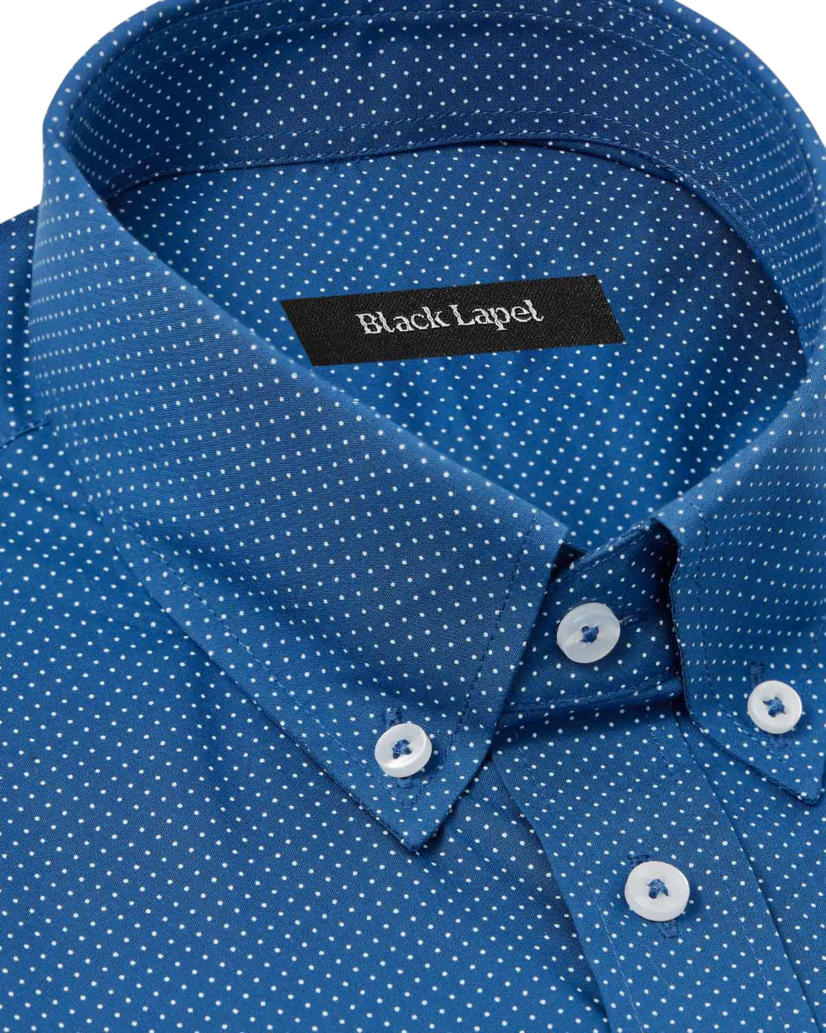 Navy with White Dots Dress Shirt - Image 2