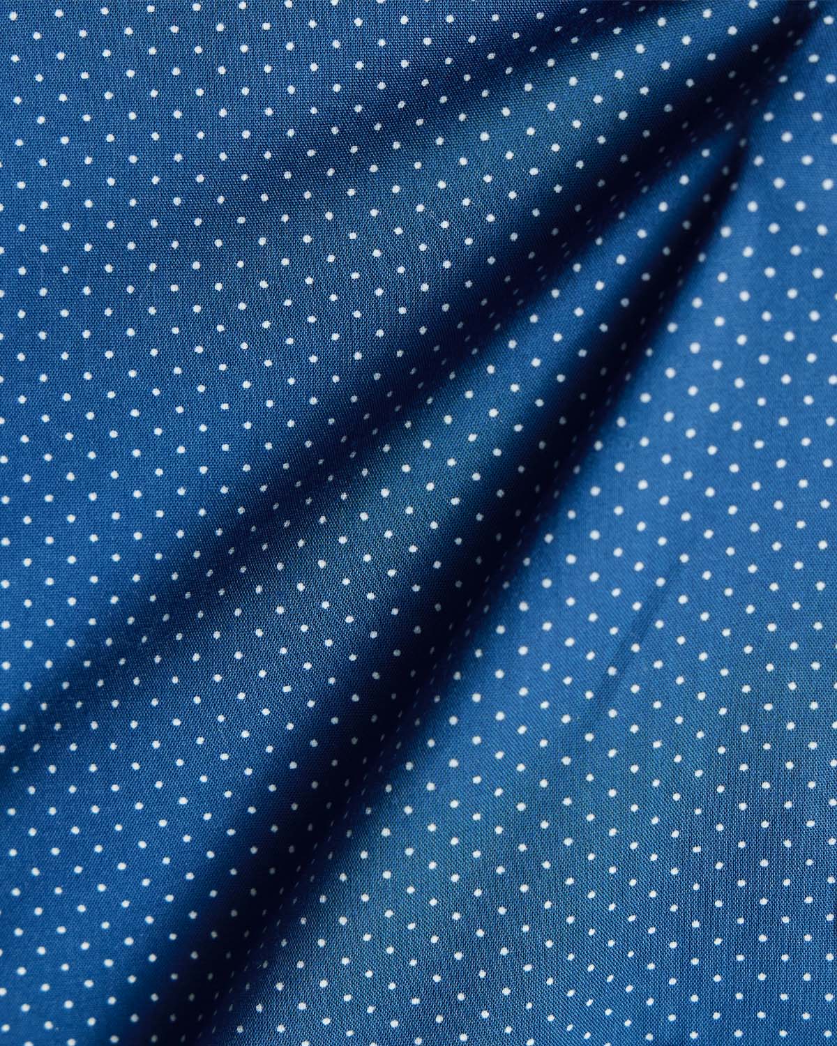 Navy with White Dots Dress Shirt - Image 4