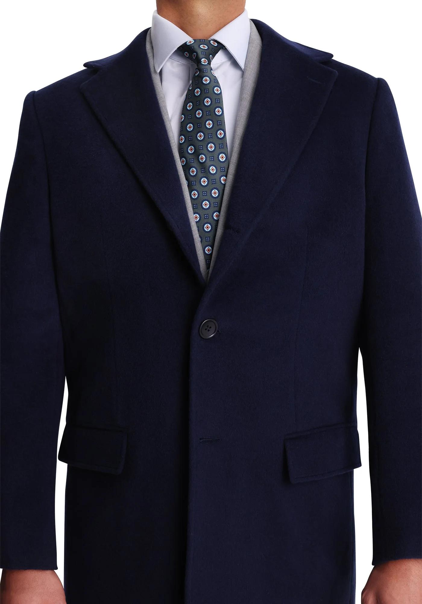 Navy Wool-Cashmere Overcoat - Image 3