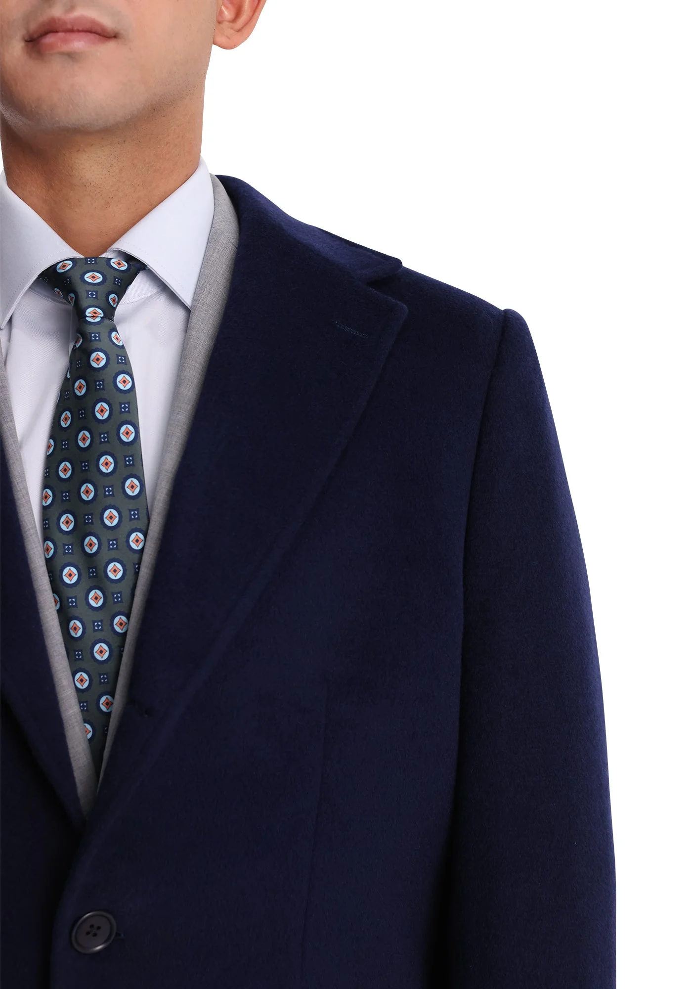 Navy Wool-Cashmere Overcoat - Image 4