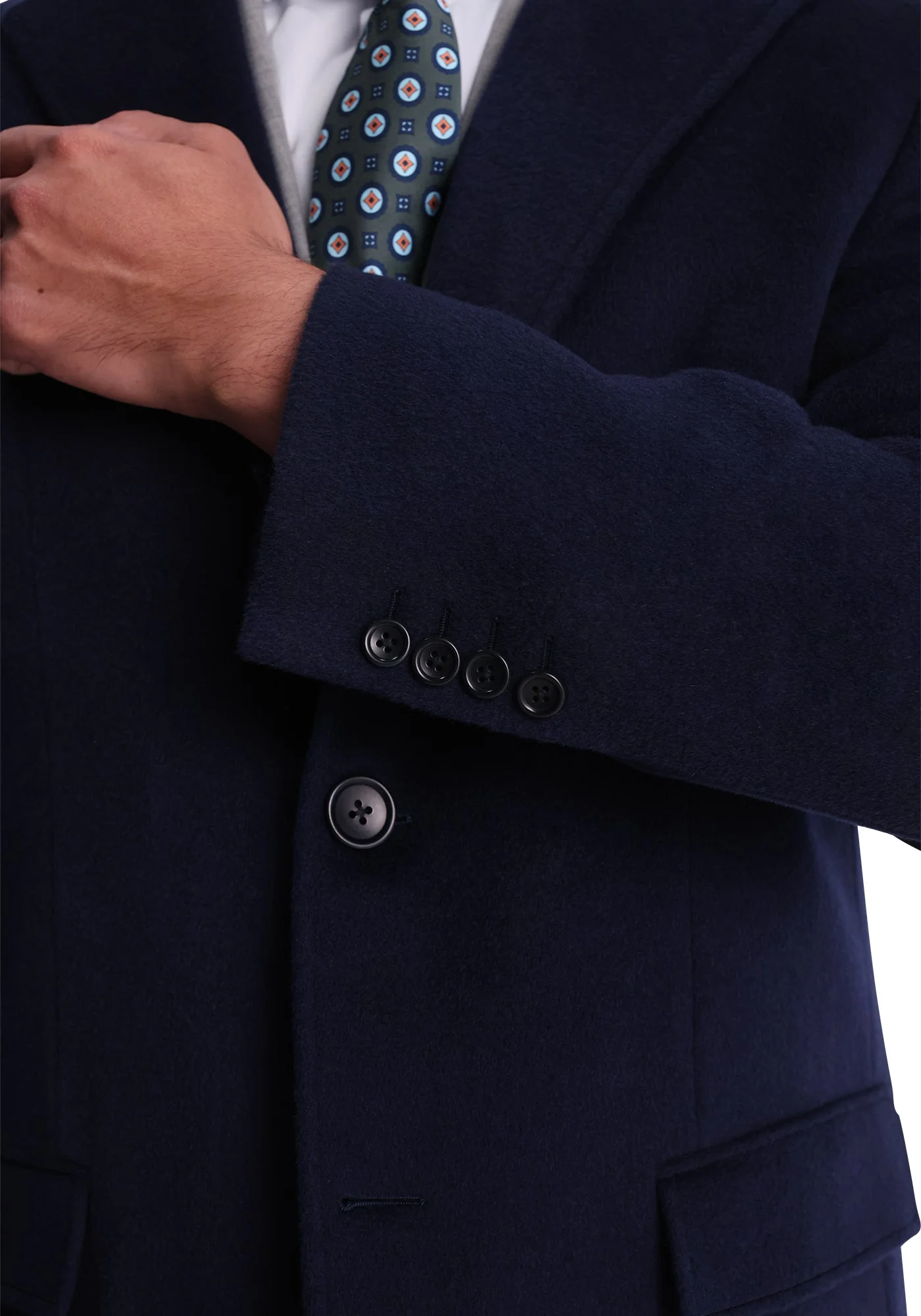 Navy Wool-Cashmere Overcoat - Image 5