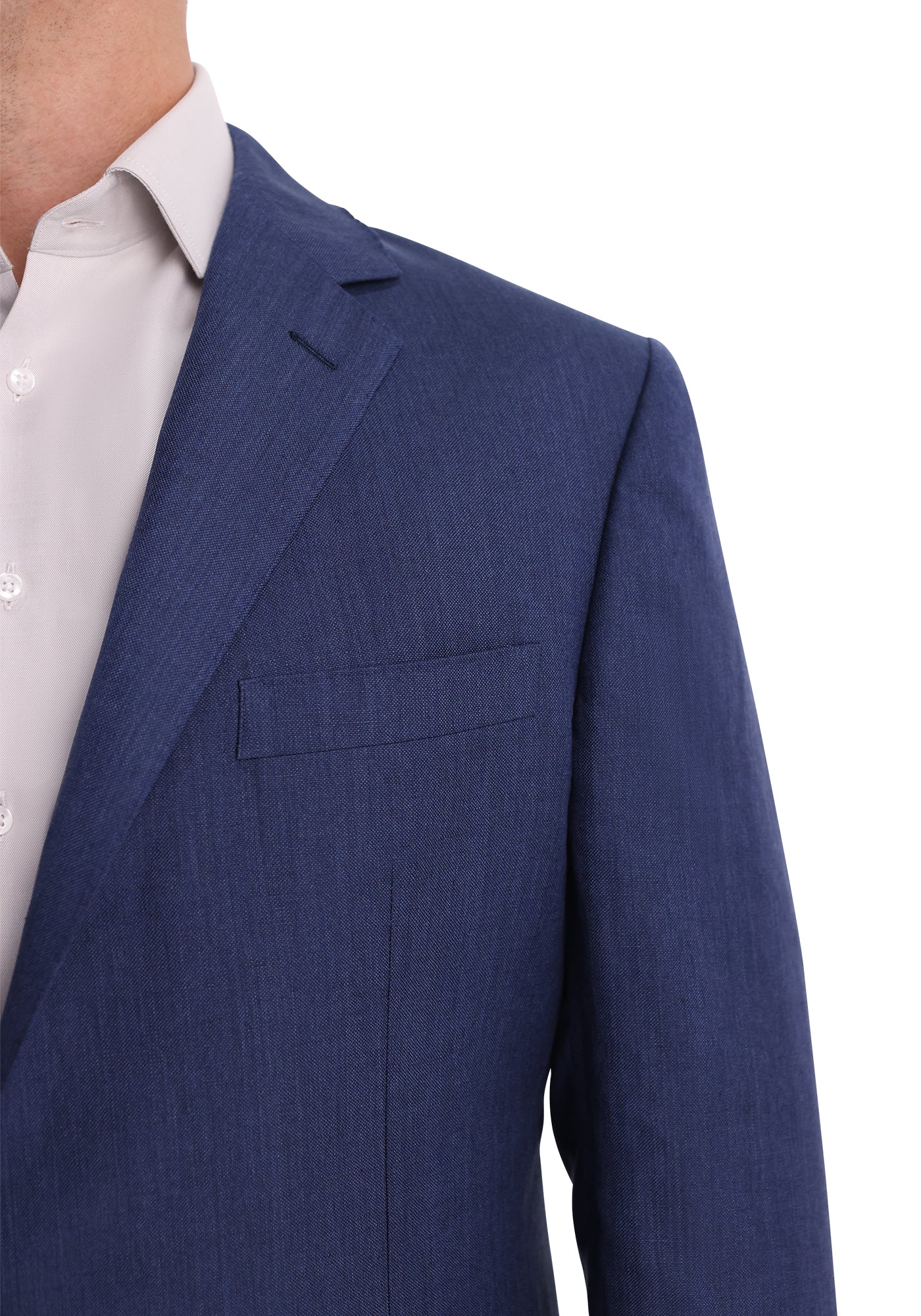 Navy Wool Silk Linen Blend Suit - Image 4