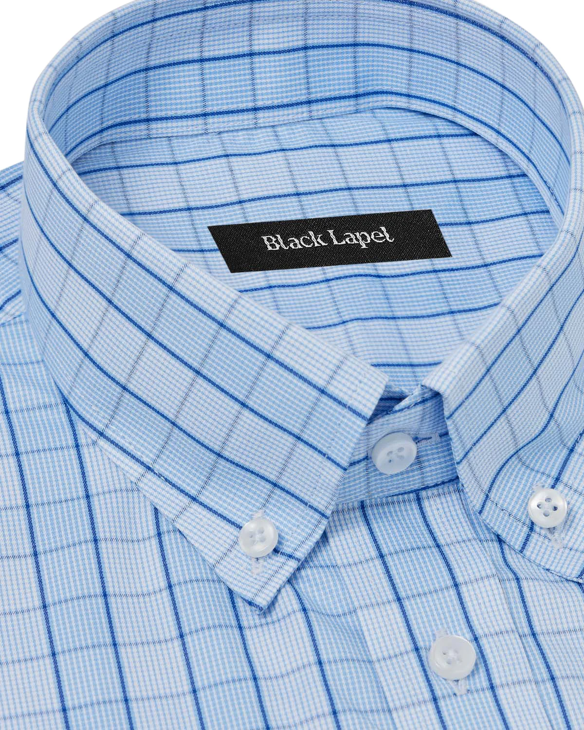 Portugese Blue on Blue Check Dress Shirt - Image 2