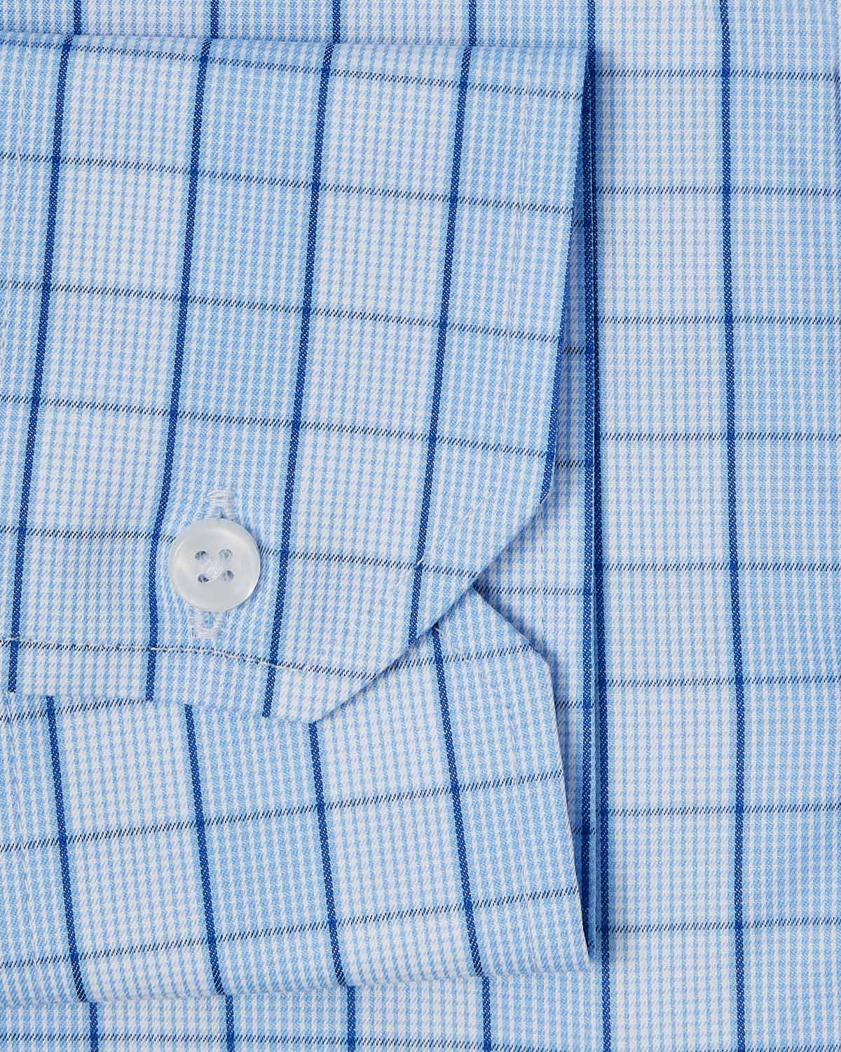 Portugese Blue on Blue Check Dress Shirt - Image 3