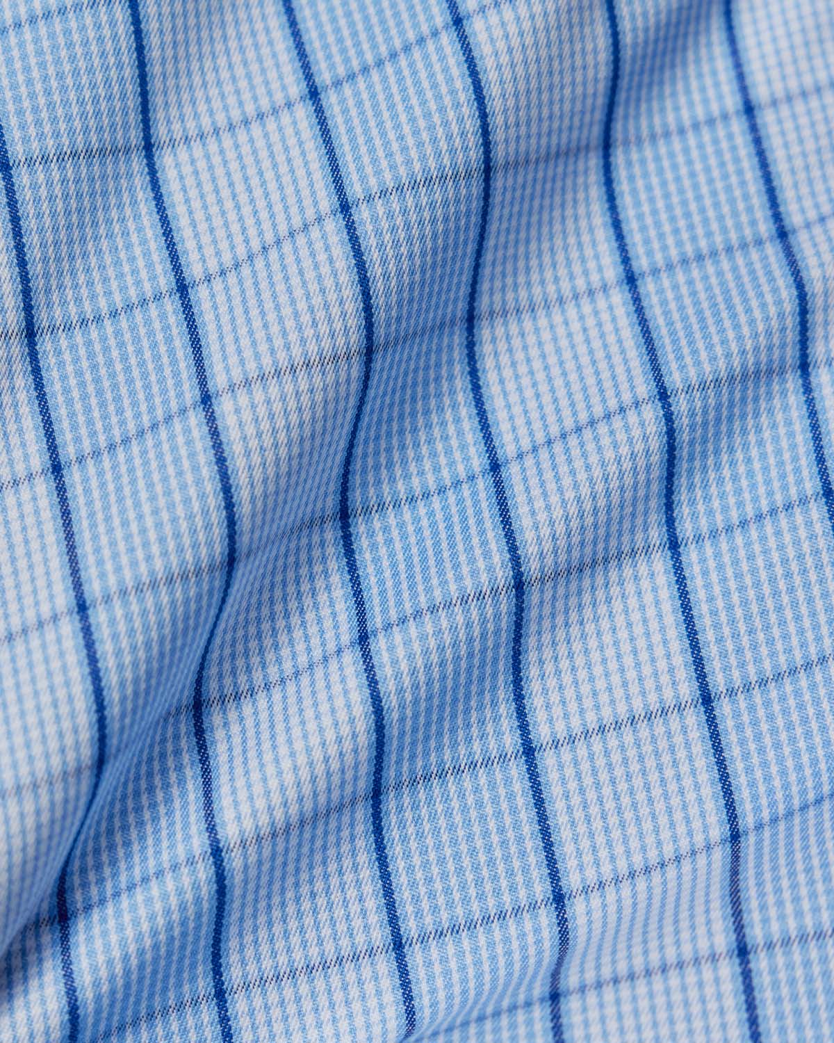 Portugese Blue on Blue Check Dress Shirt - Image 4