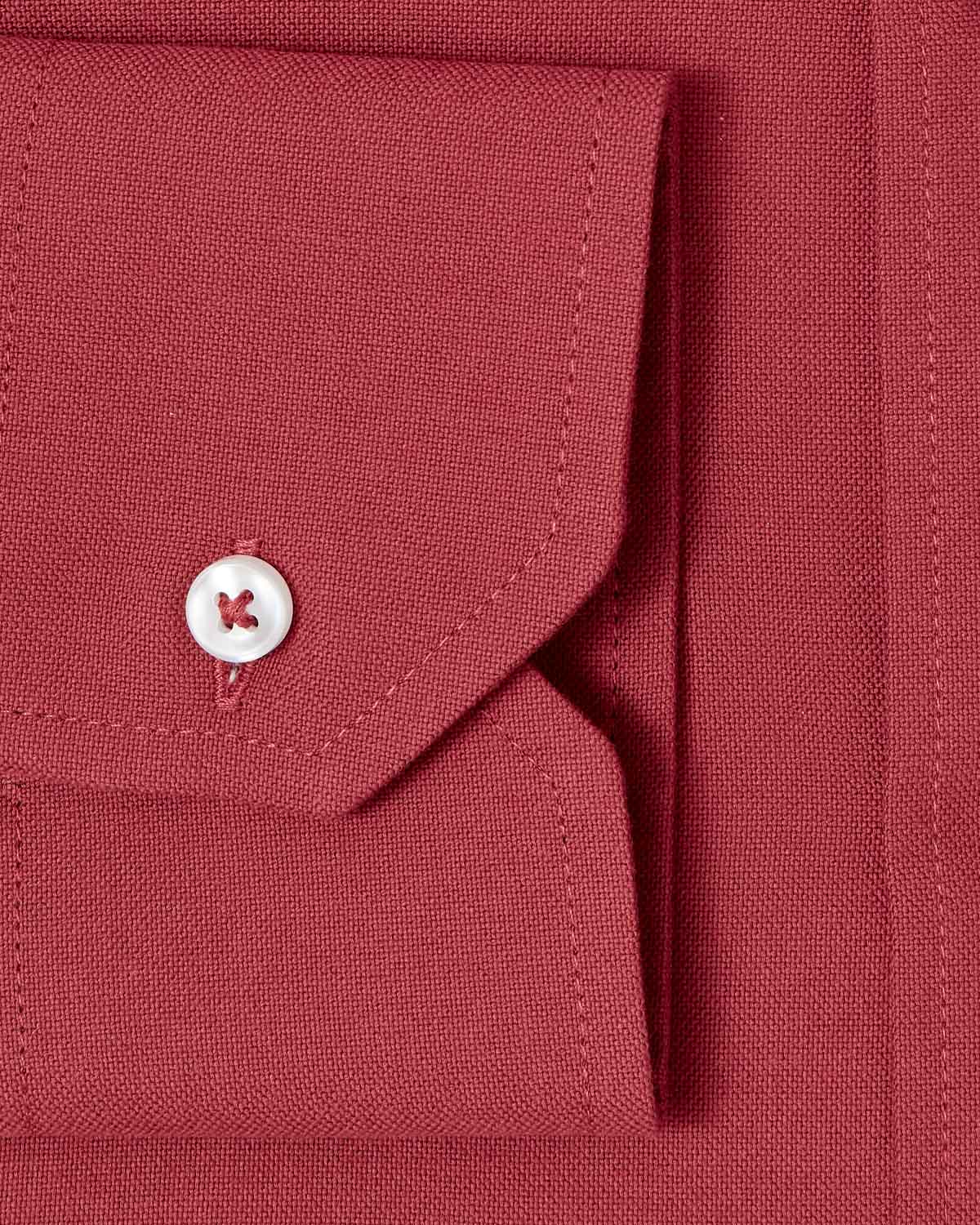 Portuguese Marsala Red Oxford Dress Shirt - Image 3
