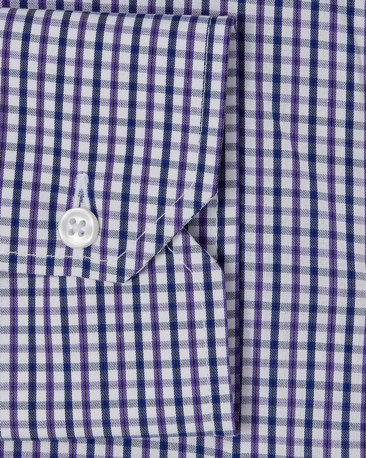 Purple and Navy Tattersall Dress Shirt - Image 3