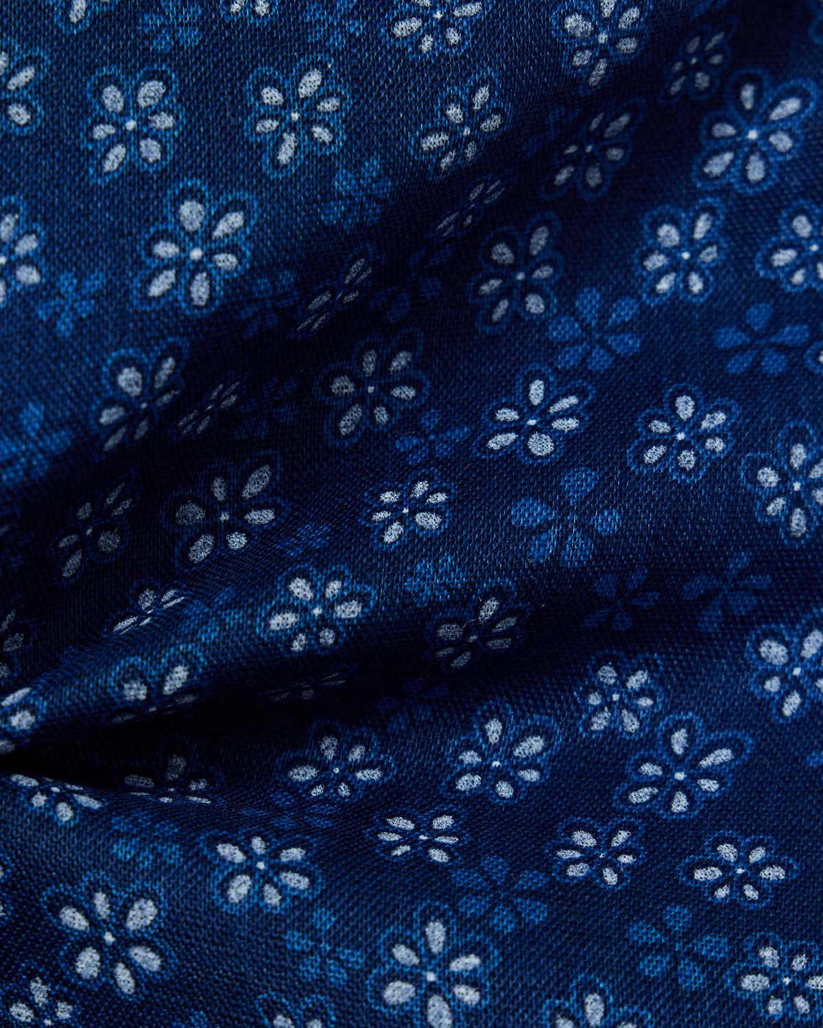 Retro Navy Floral Print Dress Shirt - Image 4