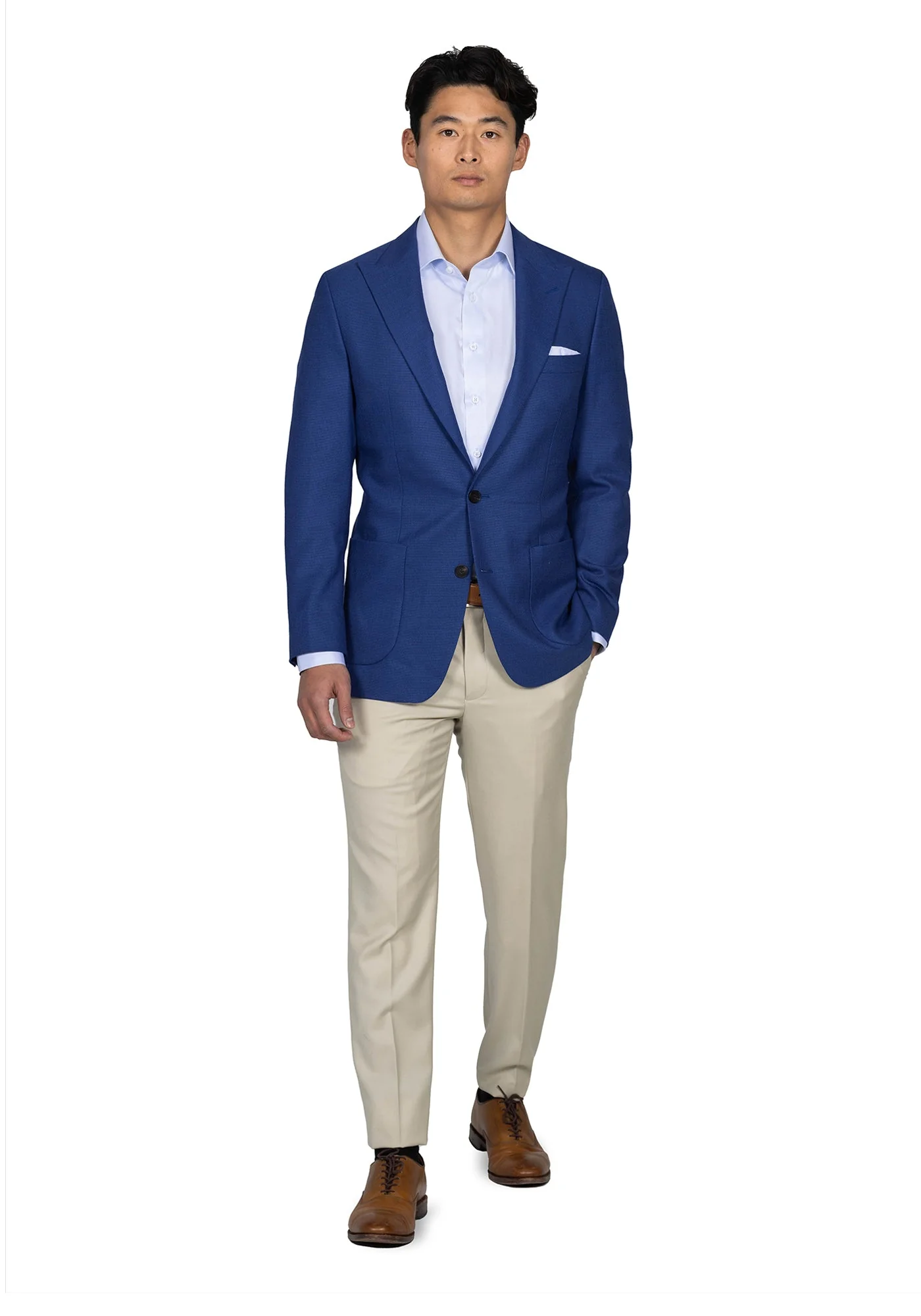 Royal Blue Hopsack Blazer - Image 2