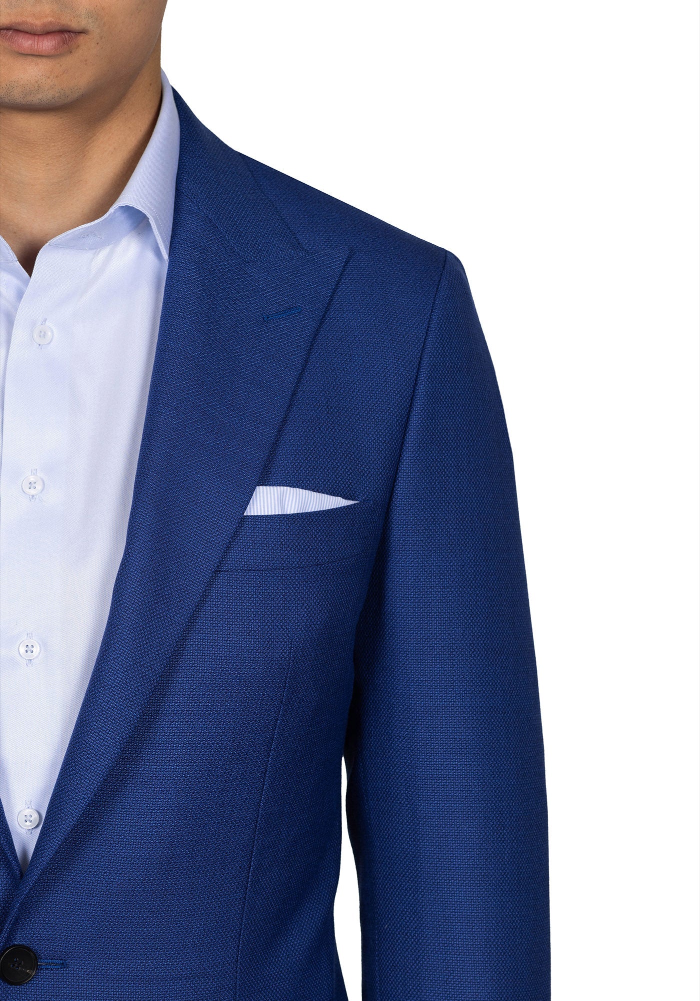 Royal Blue Hopsack Blazer - Image 3