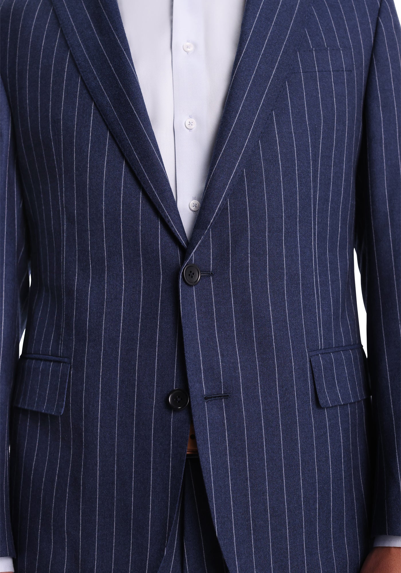 Slate Blue Chalk Stripe Flannel Blazer - Image 3