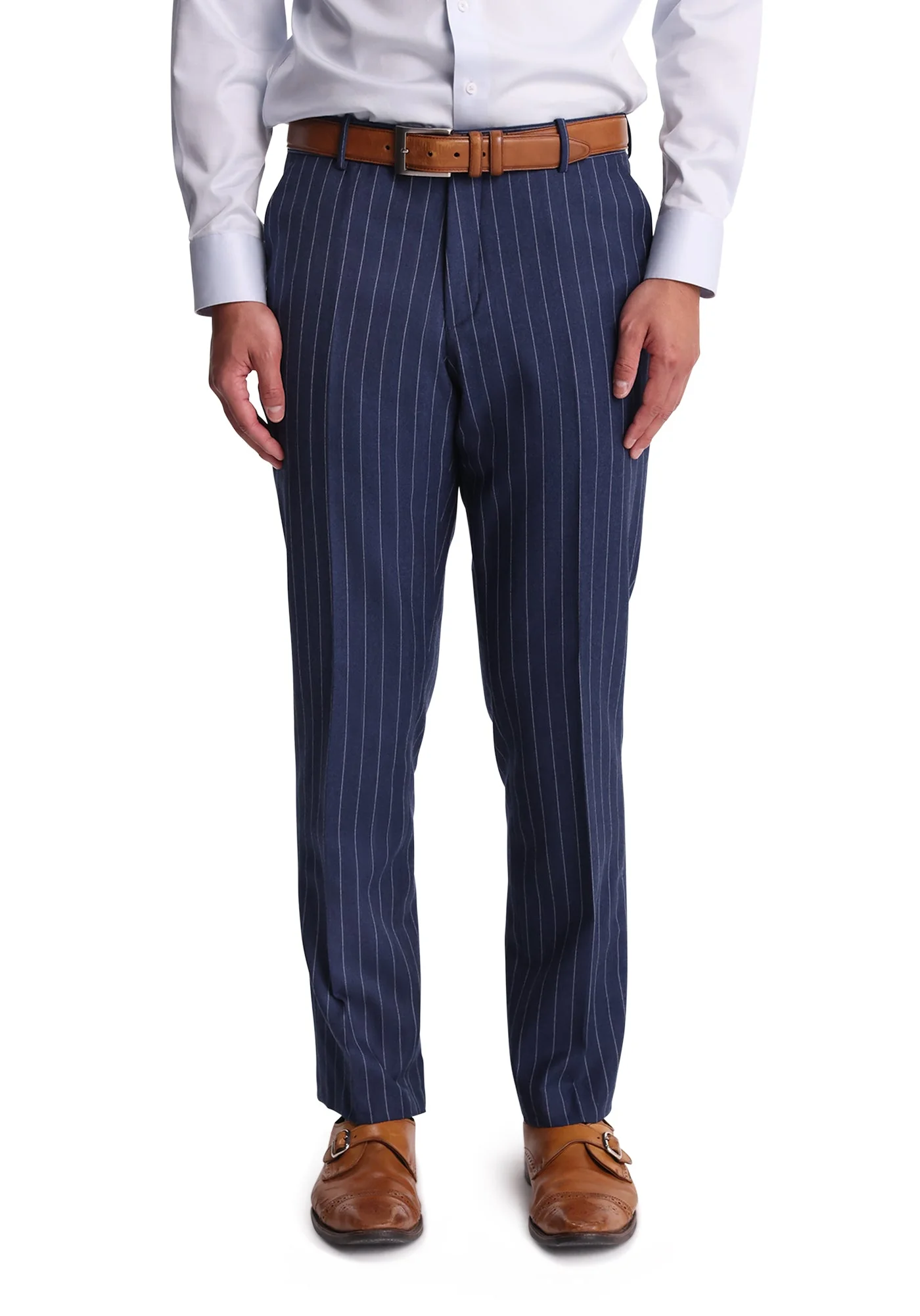 Slate Blue Chalk Stripe Flannel Blazer - Image 6