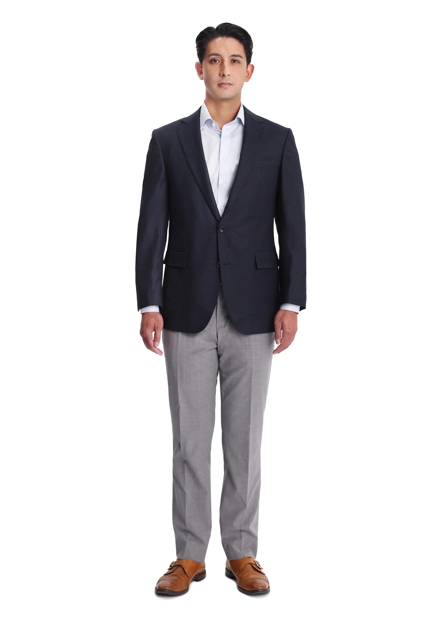Slate Blue Flannel Dress Pants - Image 3