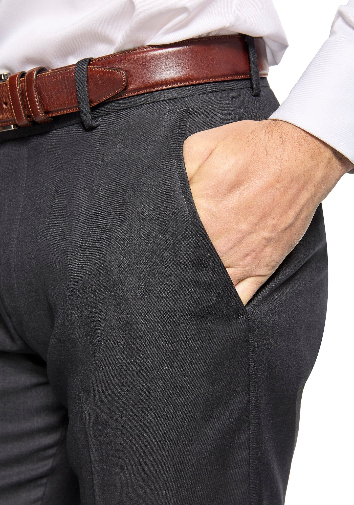 Solid Charcoal Dress Pants - Image 2