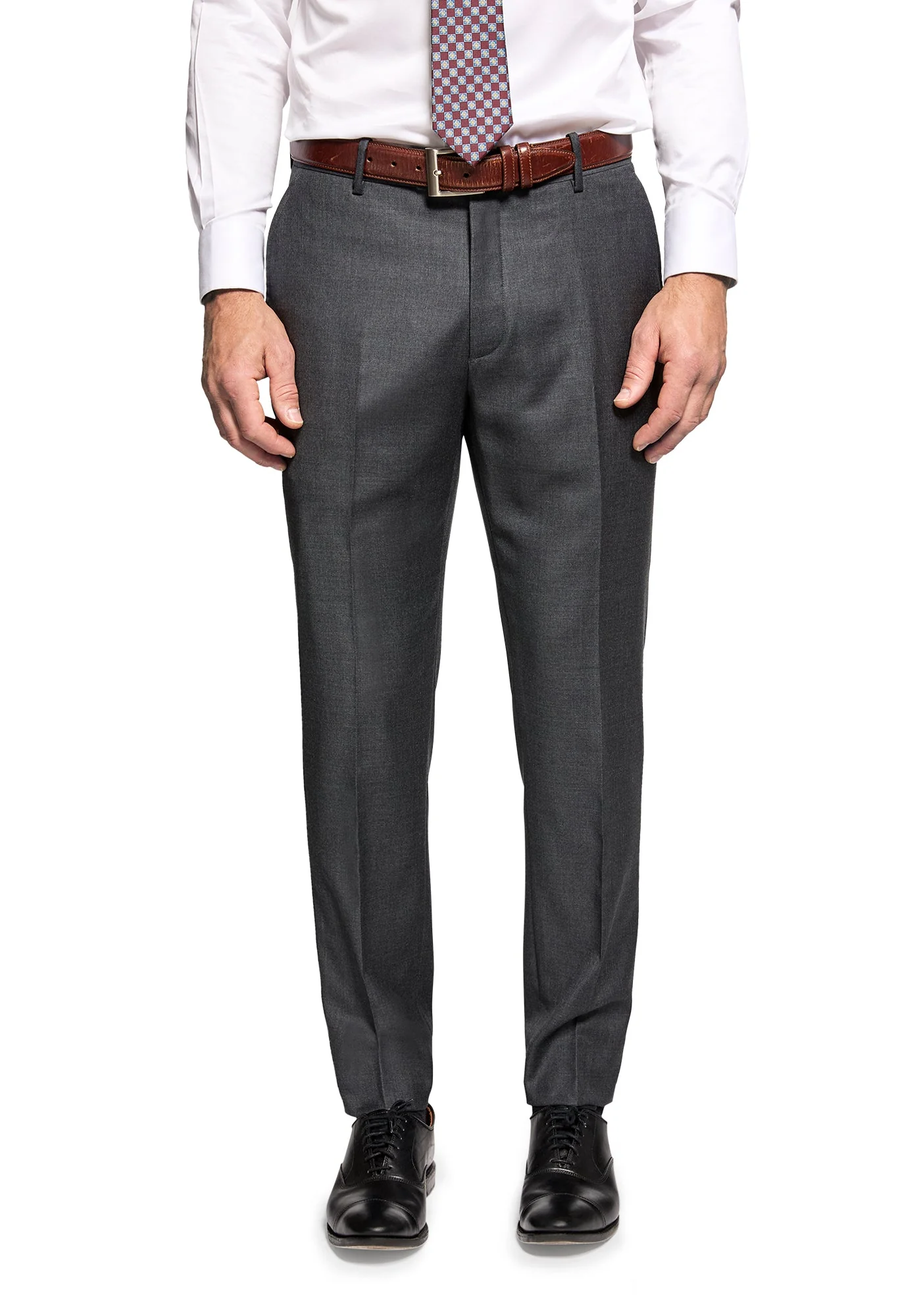 Solid Charcoal Merino Dress Pants