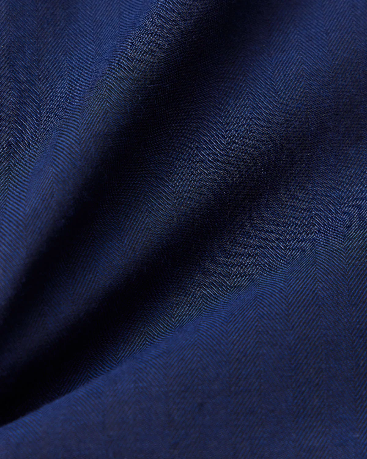 Solid Navy Herringbone Dress Shirt - Image 4