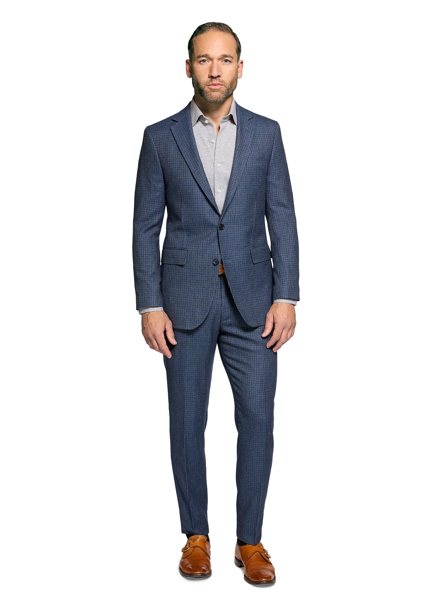 Steel Blue Houndstooth Flannel Blazer - Image 5