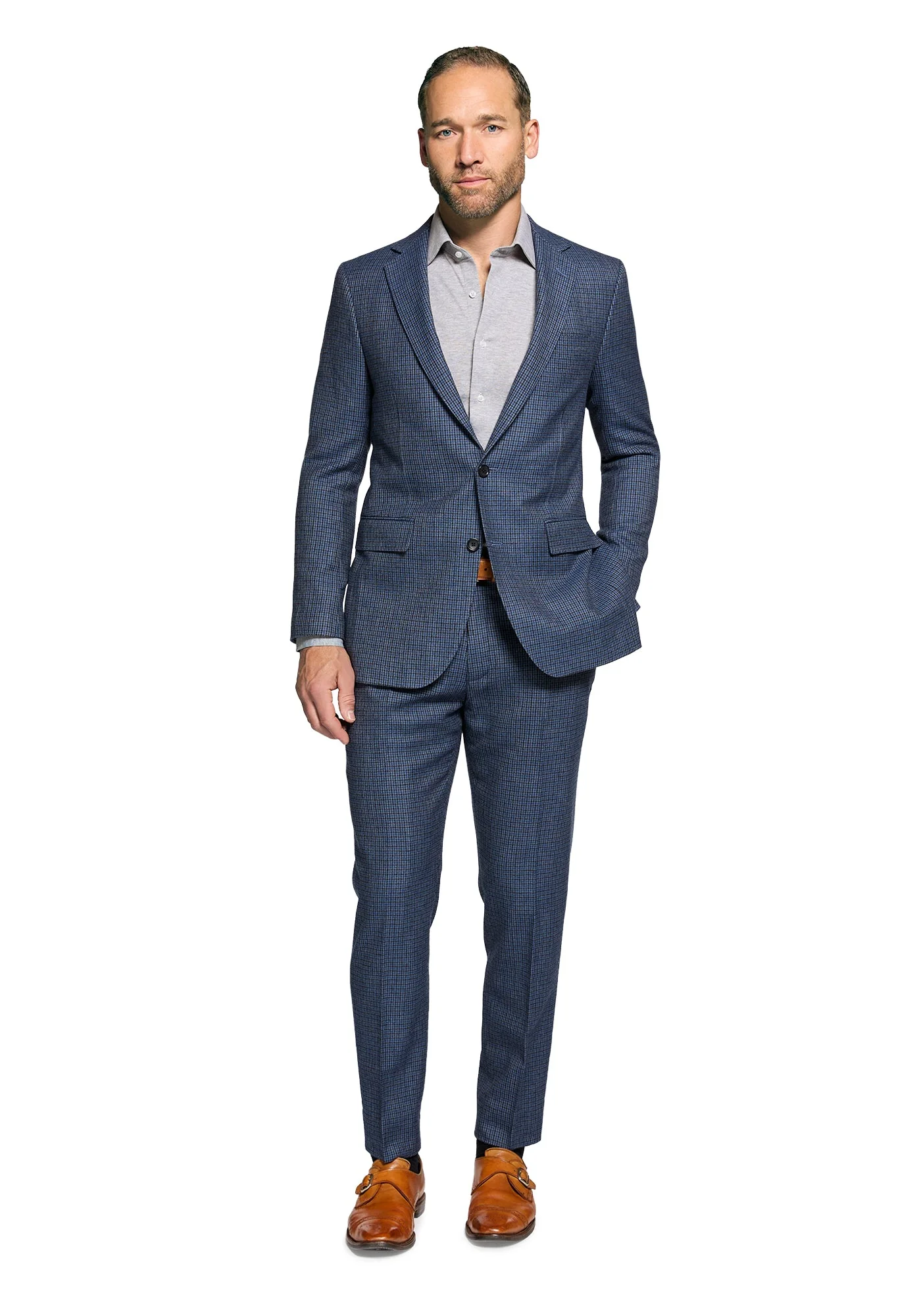 Steel Blue Houndstooth Flannel Blazer - Image 6