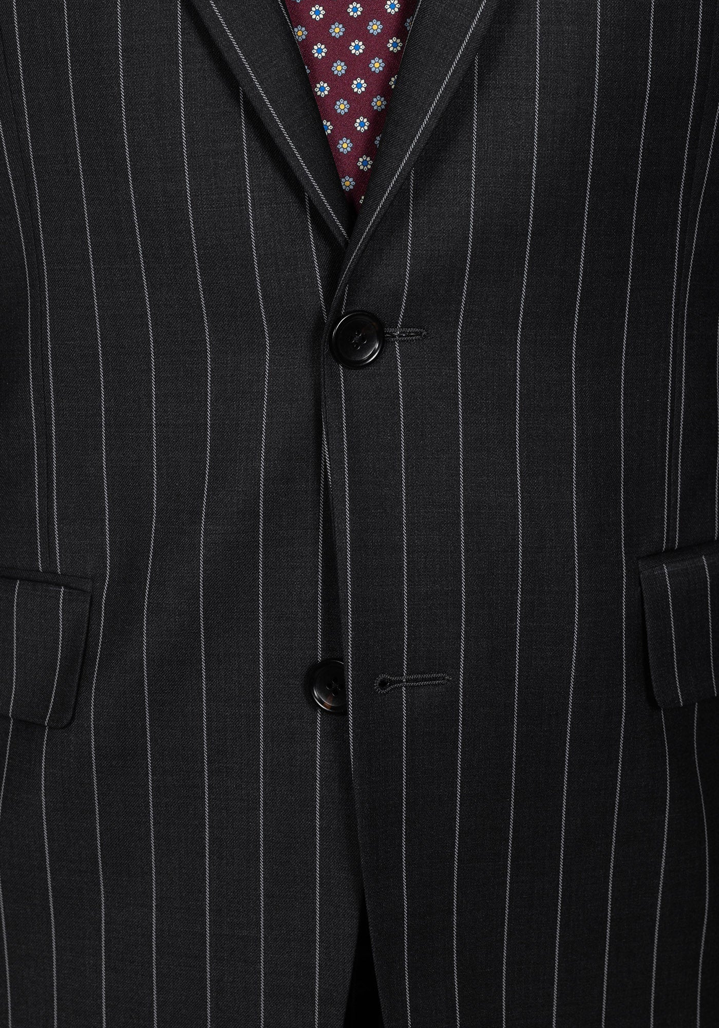 Stretch Black Chalk Stripe Blazer - Image 5
