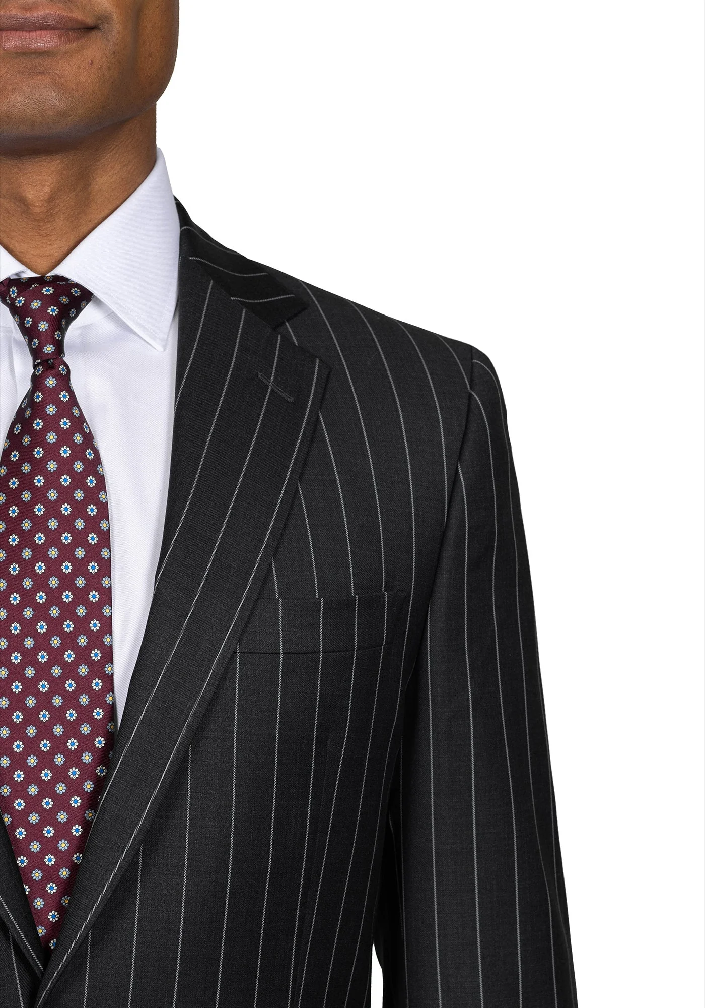 Stretch Black Chalk Stripe Suit - Image 3