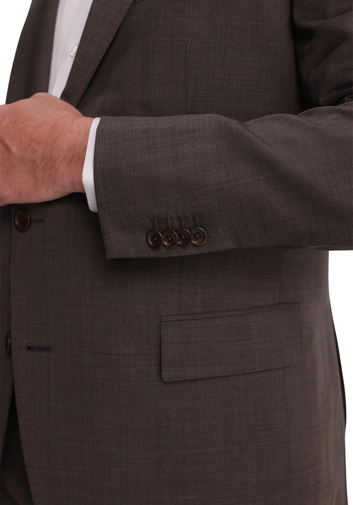 Stretch Brown Sharkskin Suit - Image 5
