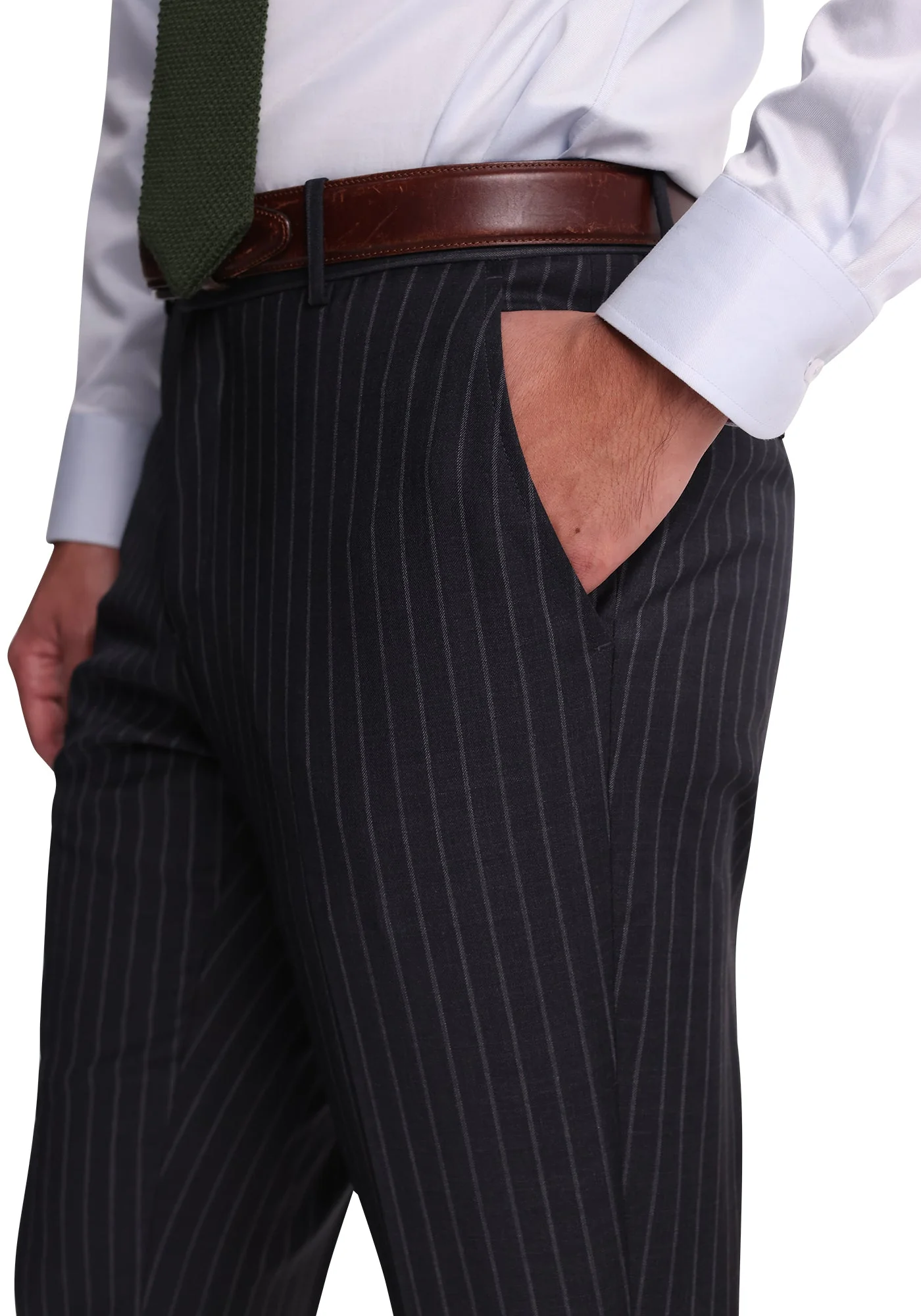 Stretch Charcoal Chalkstripe Blazer - Image 7