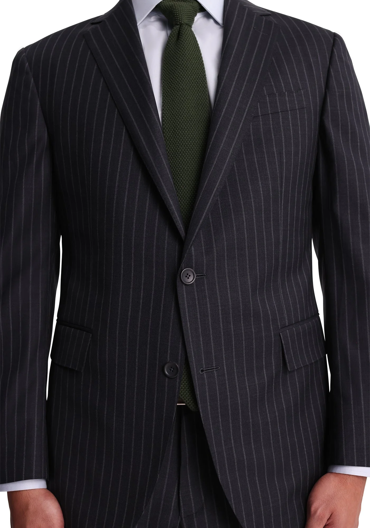Stretch Charcoal Chalkstripe Dress Pants - Image 3
