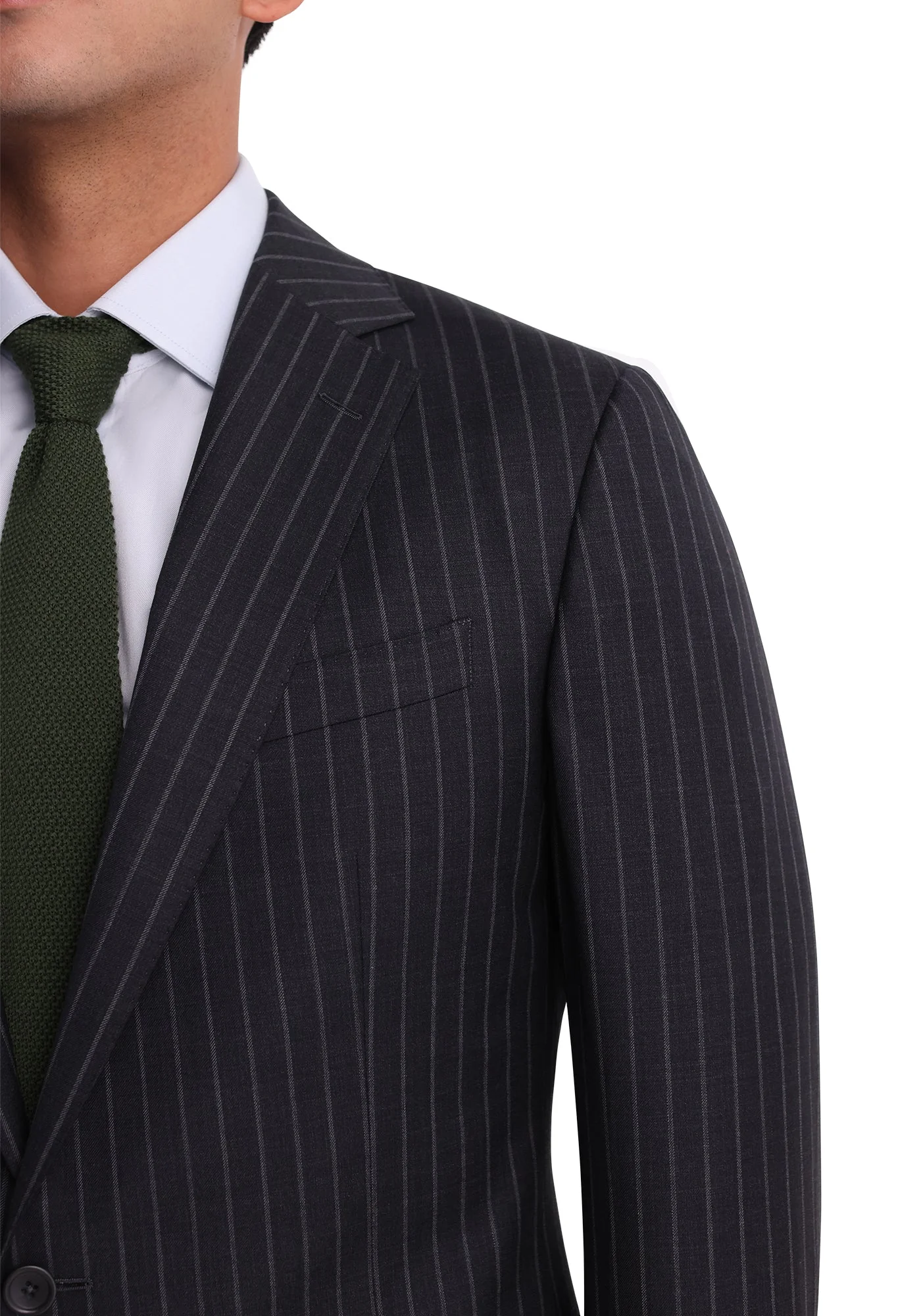 Stretch Charcoal Chalkstripe Dress Pants - Image 4