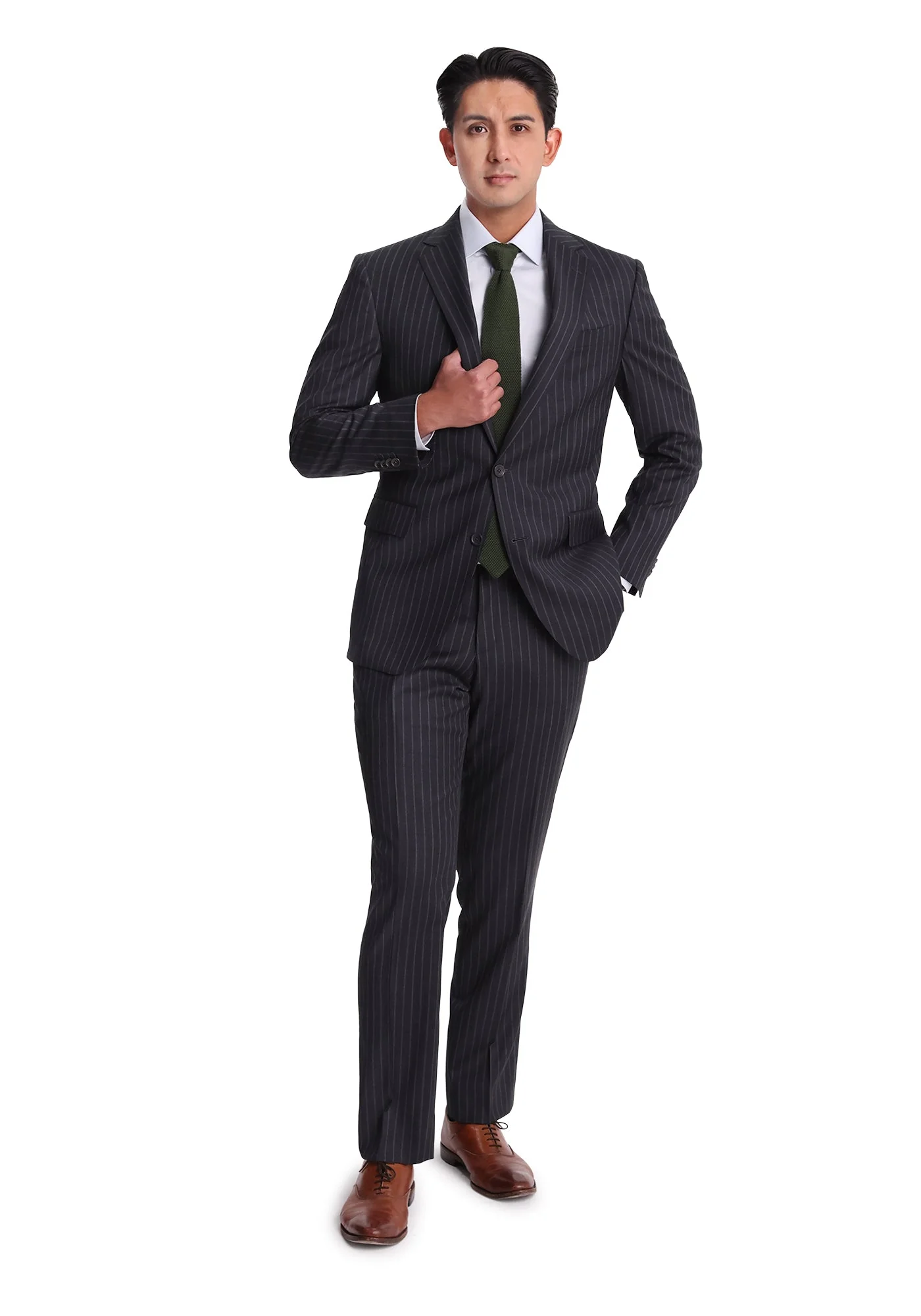 Stretch Charcoal Chalkstripe Dress Pants - Image 7