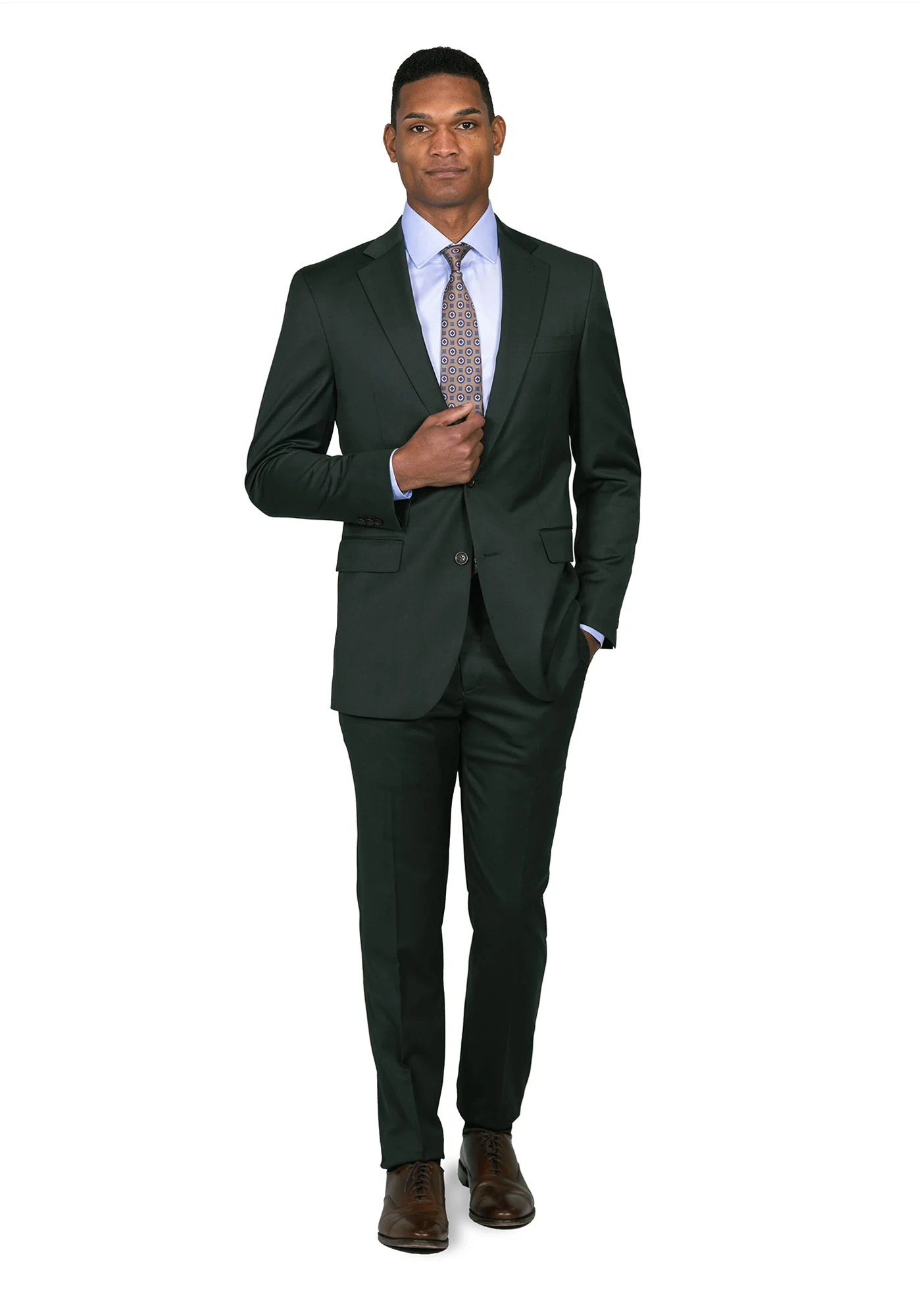 Stretch Green Solid Suit - Image 2