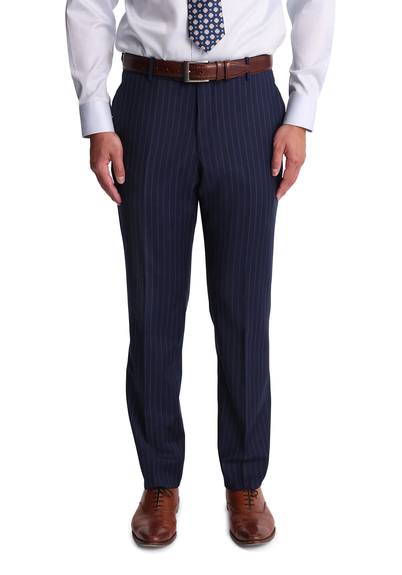 Stretch Navy Chalkstripe Dress Pants