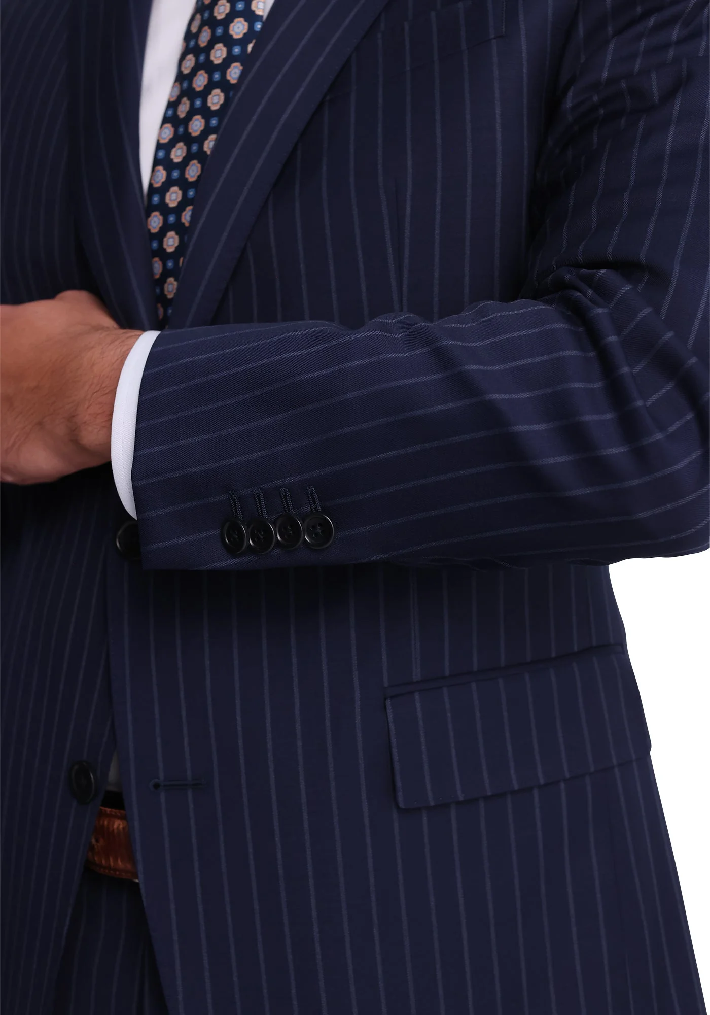 Stretch Navy Chalkstripe Dress Pants - Image 4