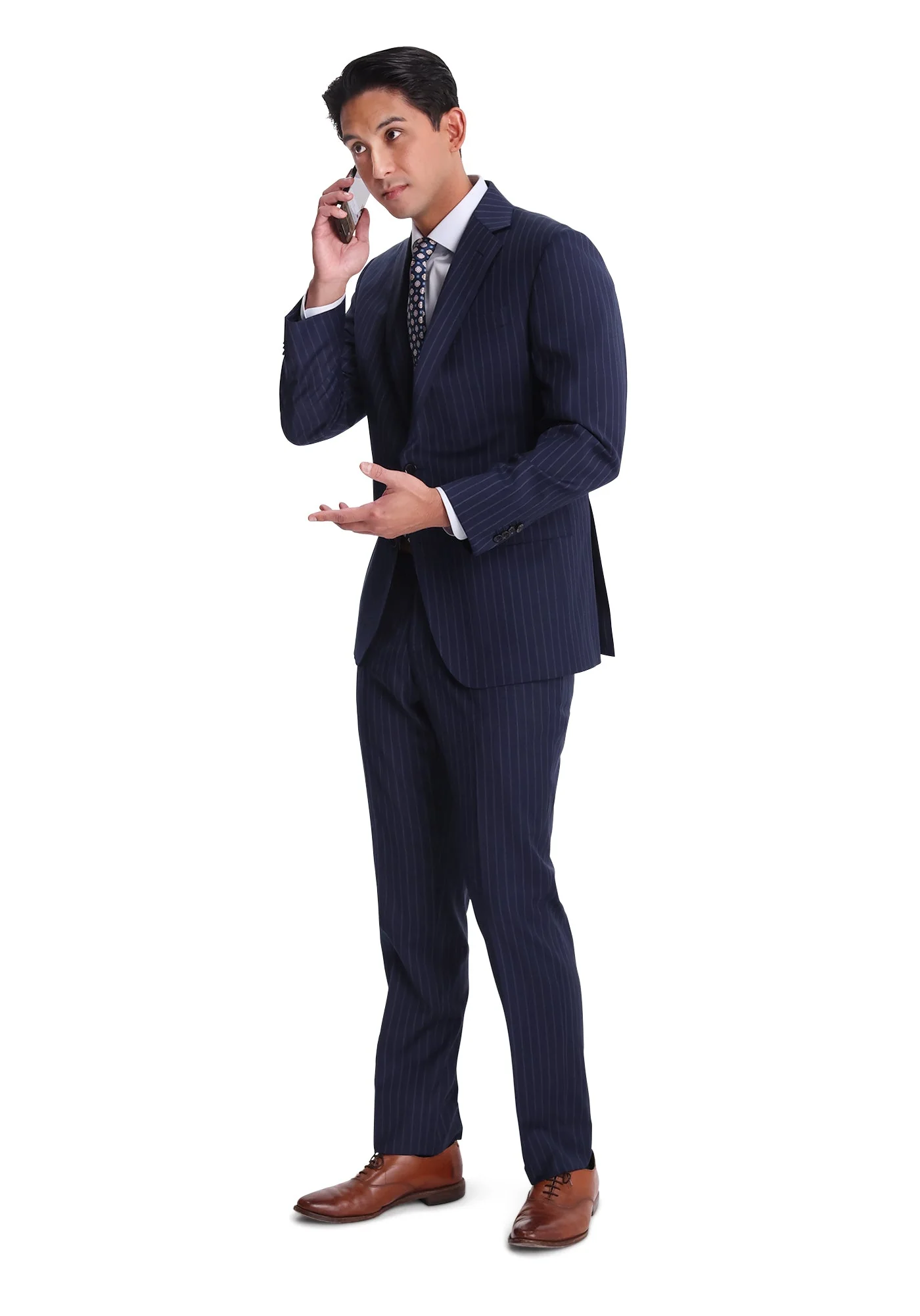 Stretch Navy Chalkstripe Suit - Image 2