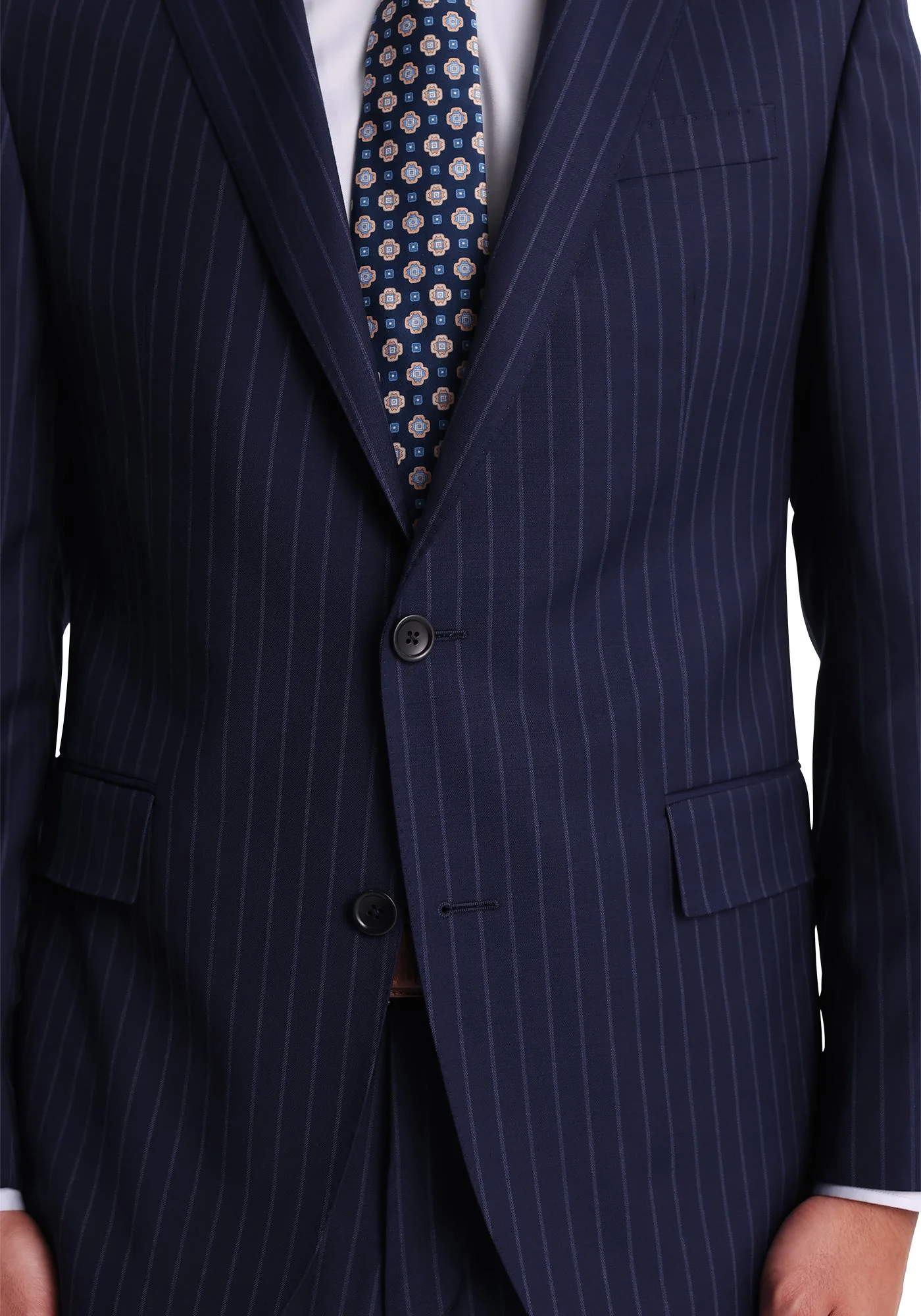 Stretch Navy Chalkstripe Suit - Image 3