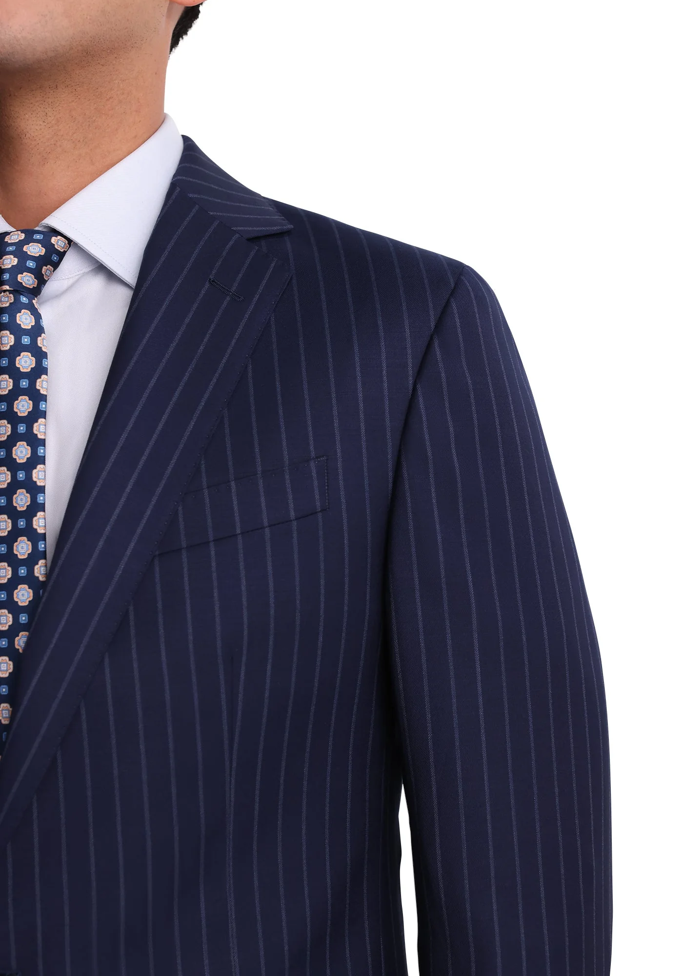 Stretch Navy Chalkstripe Suit - Image 4