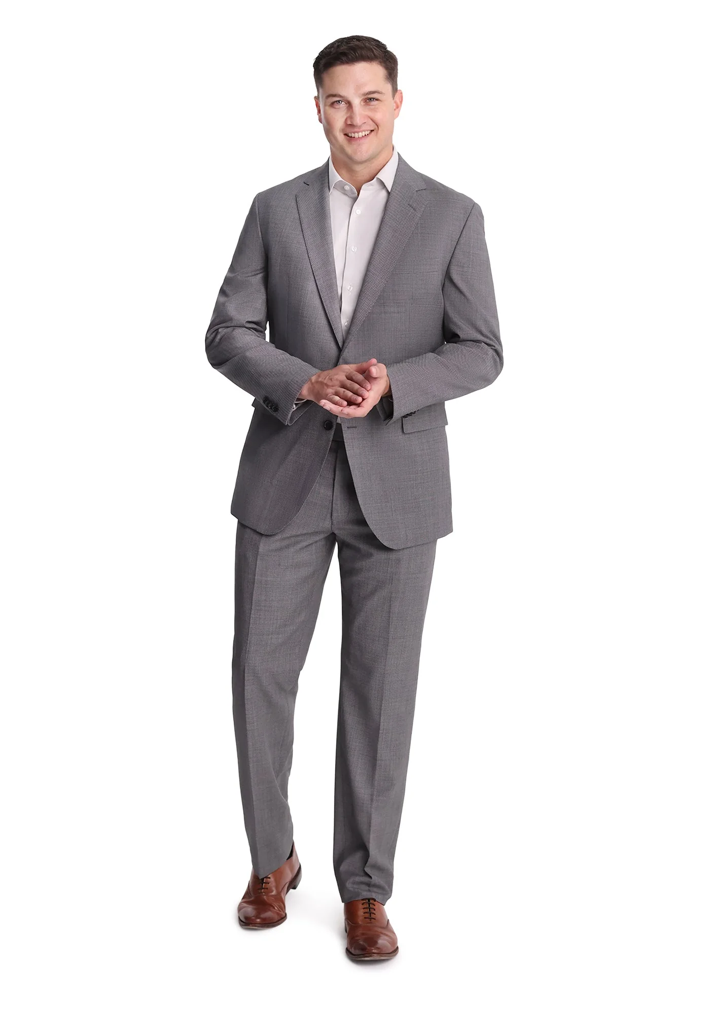 Stretch Taupe Birdseye Dress Pants - Image 7
