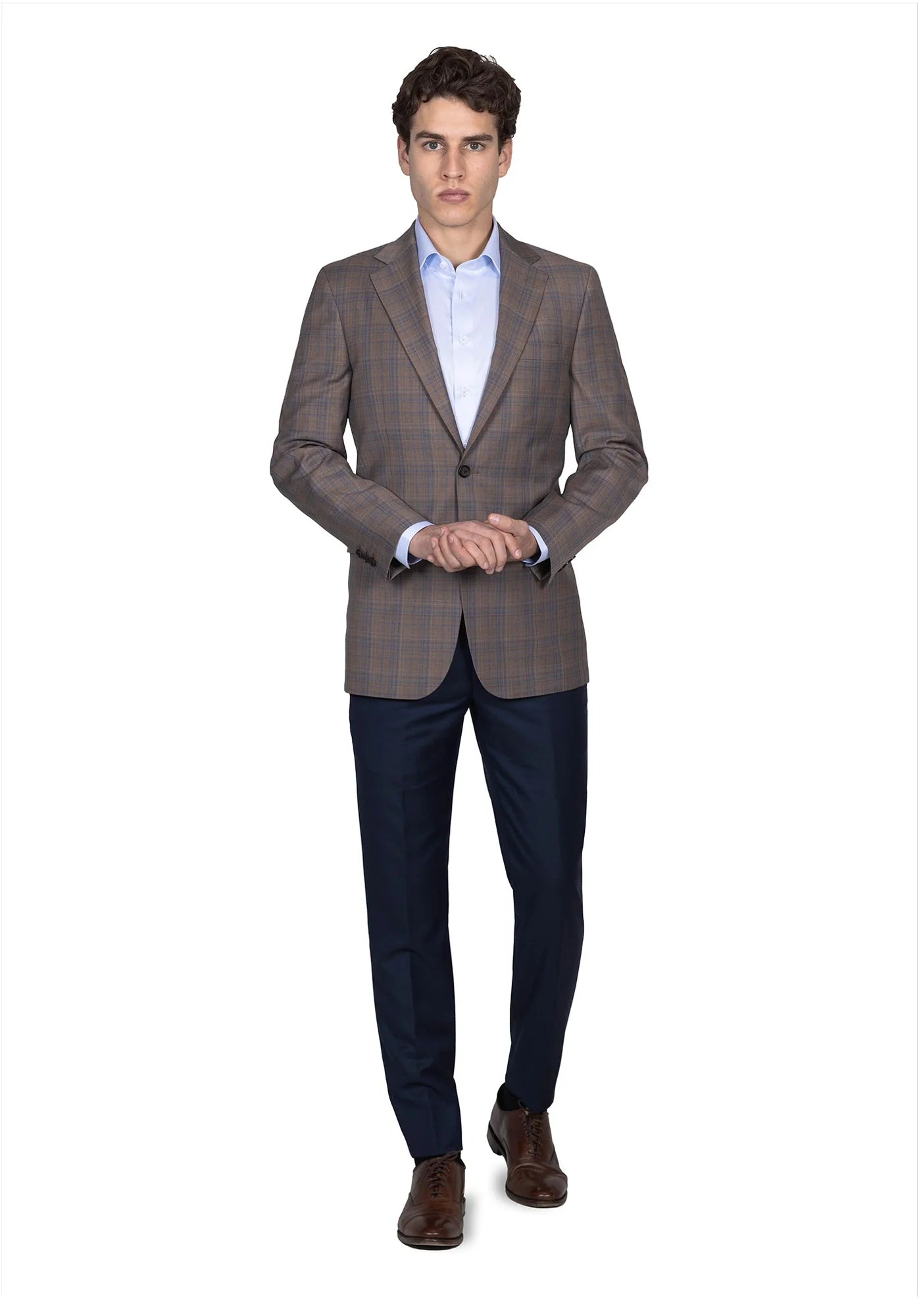 Tan and Blue Plaid Suit - Image 3