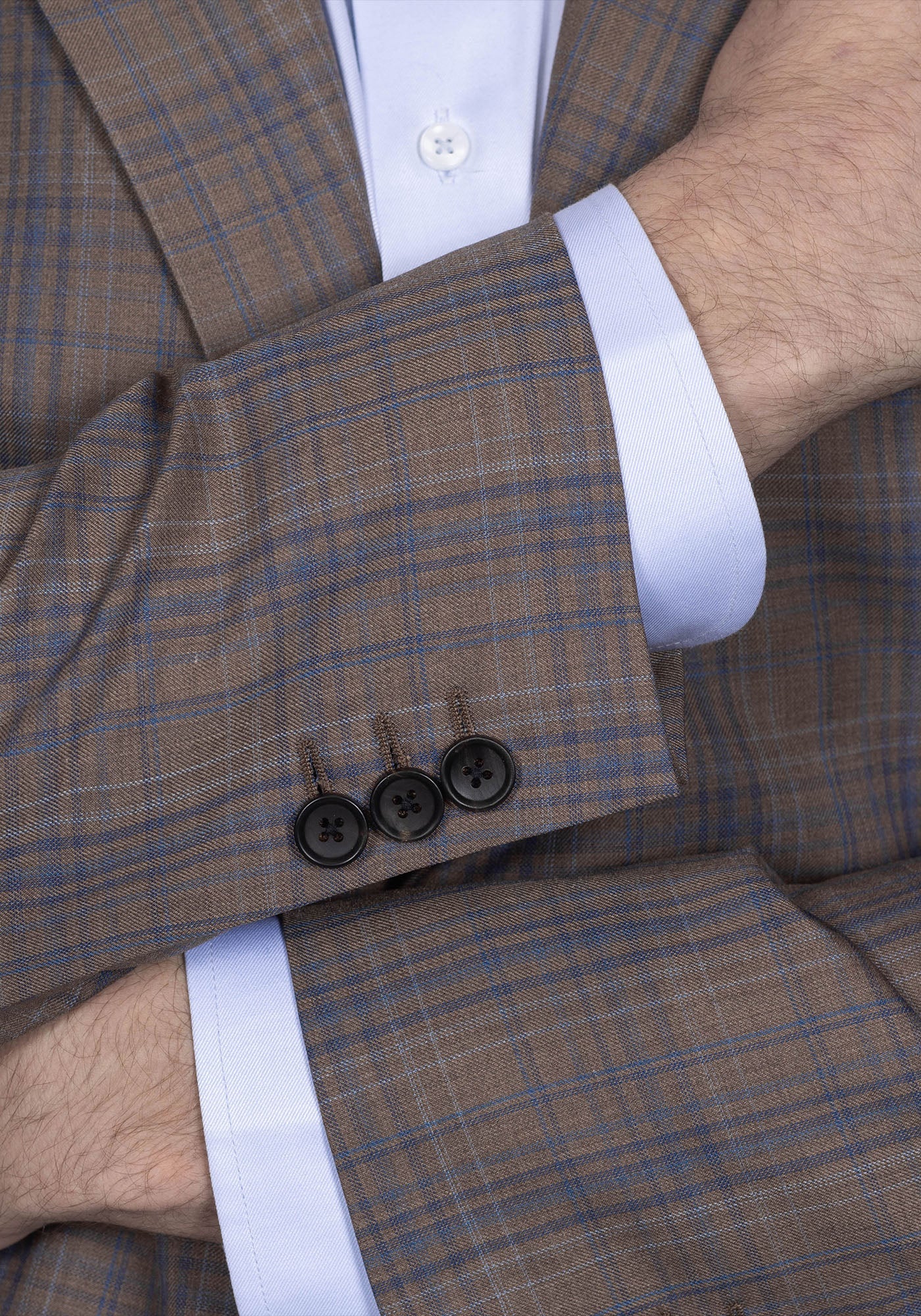 Tan and Blue Plaid Suit - Image 6