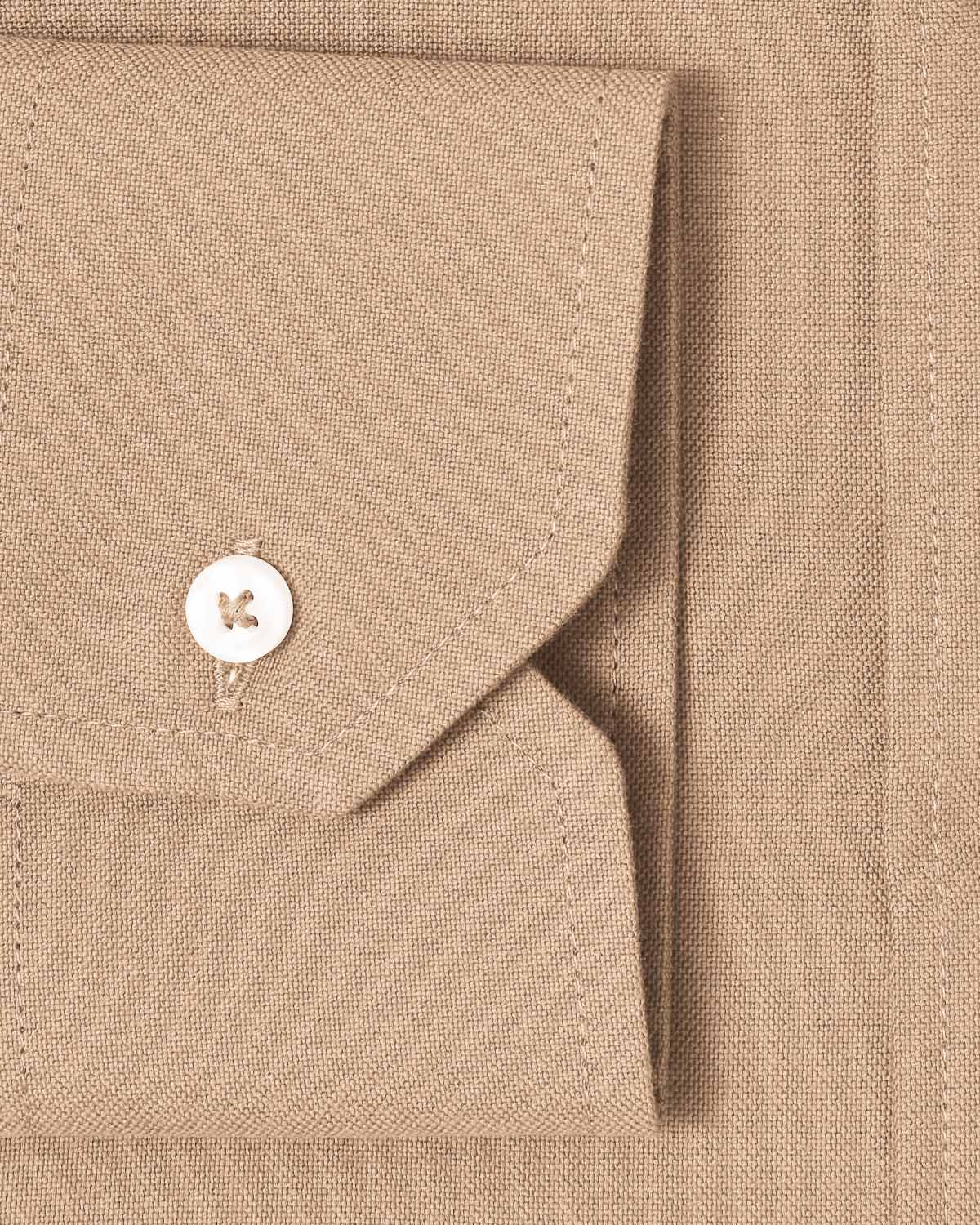 Tan Brushed Oxford Dress Shirt - Image 3