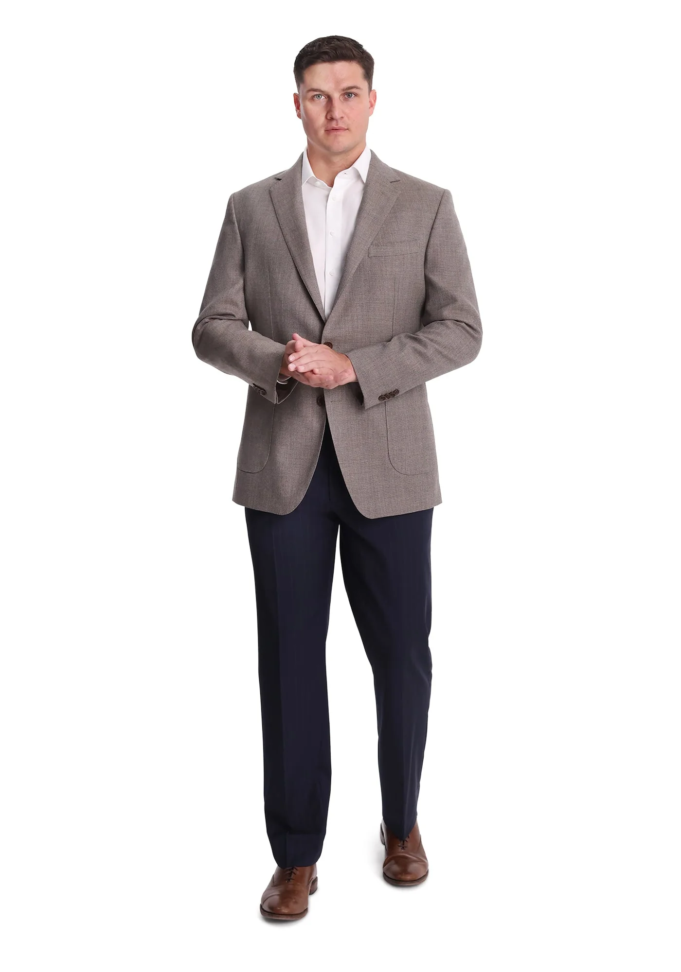 Taupe Hopsack Dress Pants - Image 5